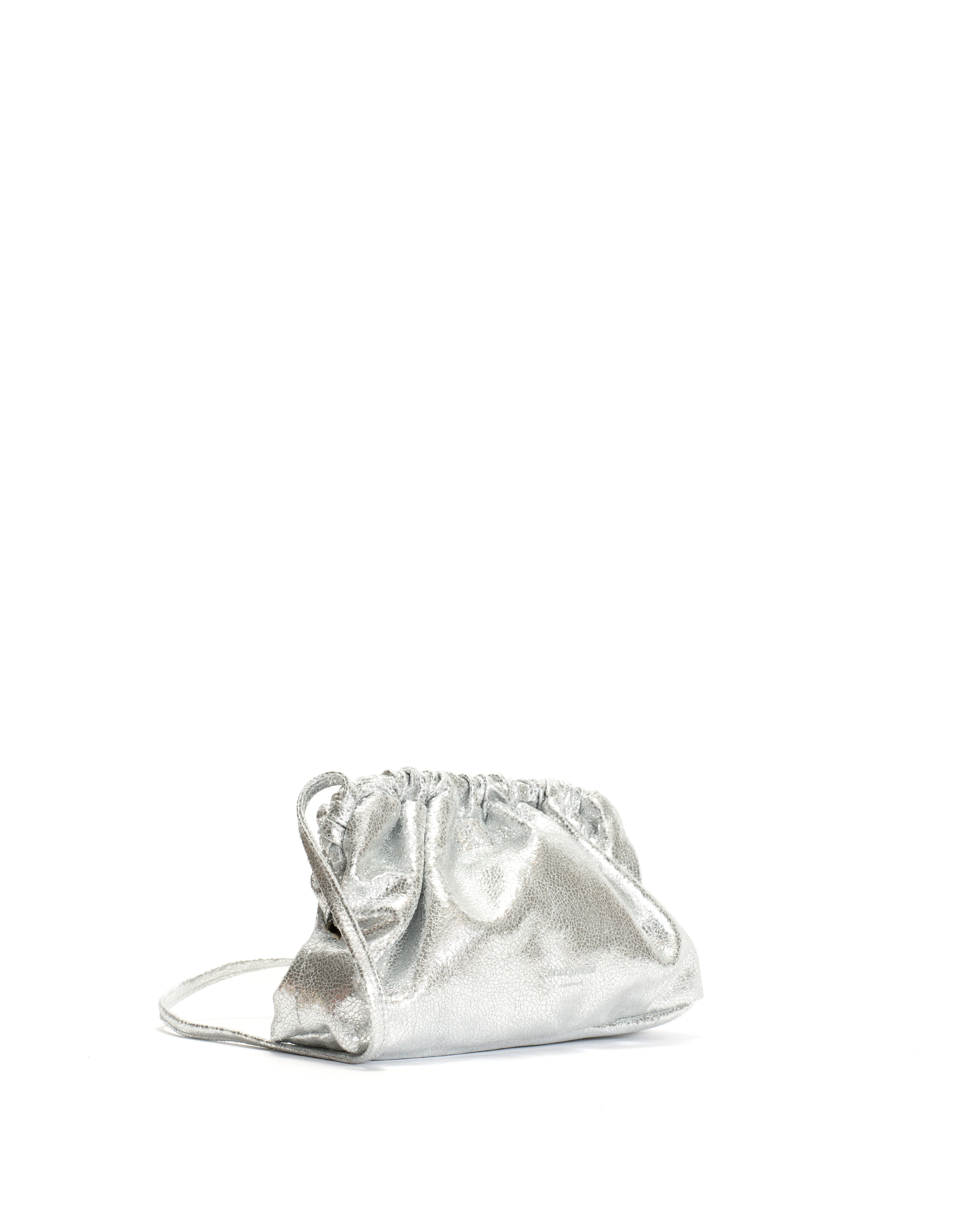 Hally petite cloud bag Crackled metallic goat Silver - Image 2