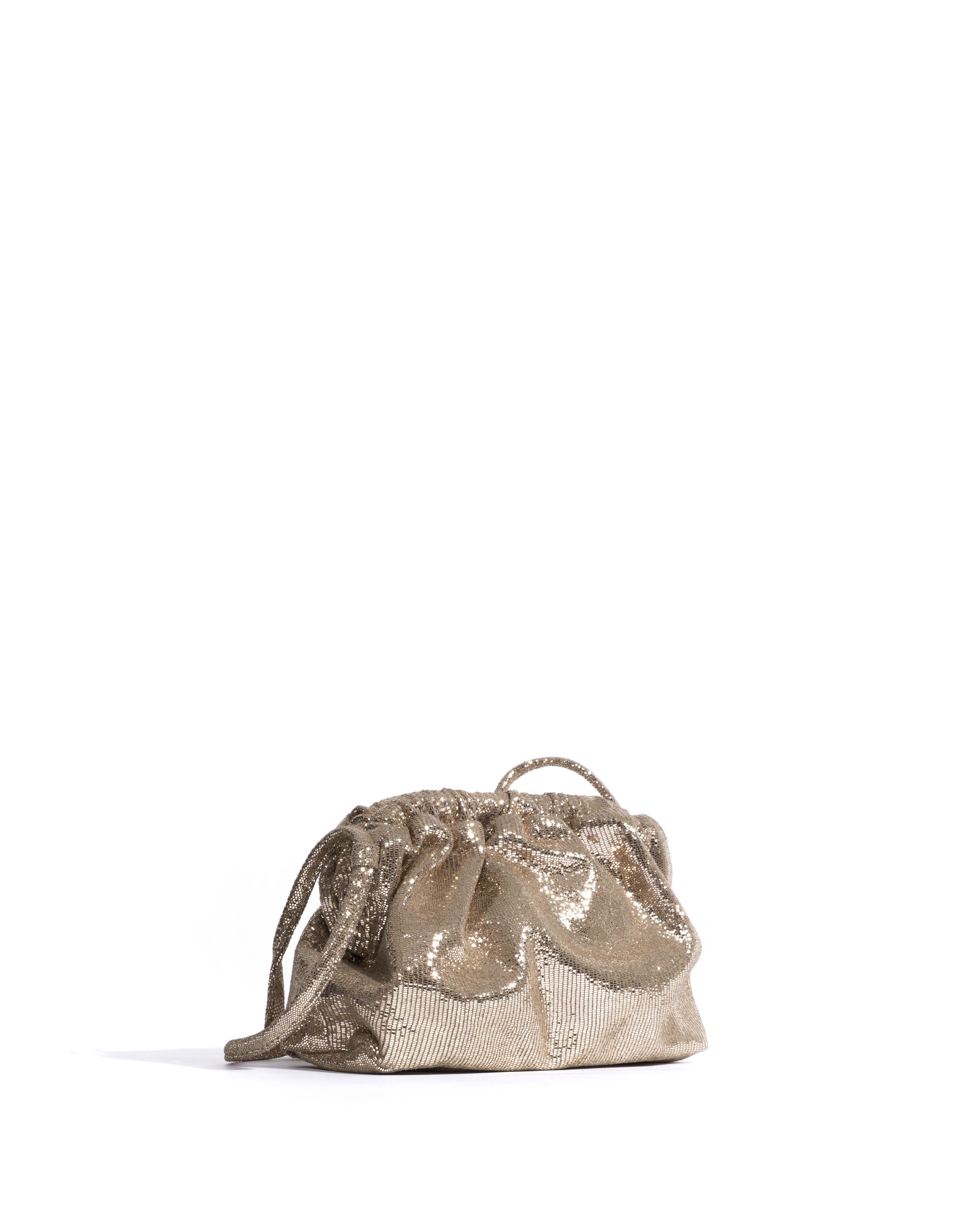 Hally petite cloud bag Lizard metallic goat Vintage champagne - Image 2