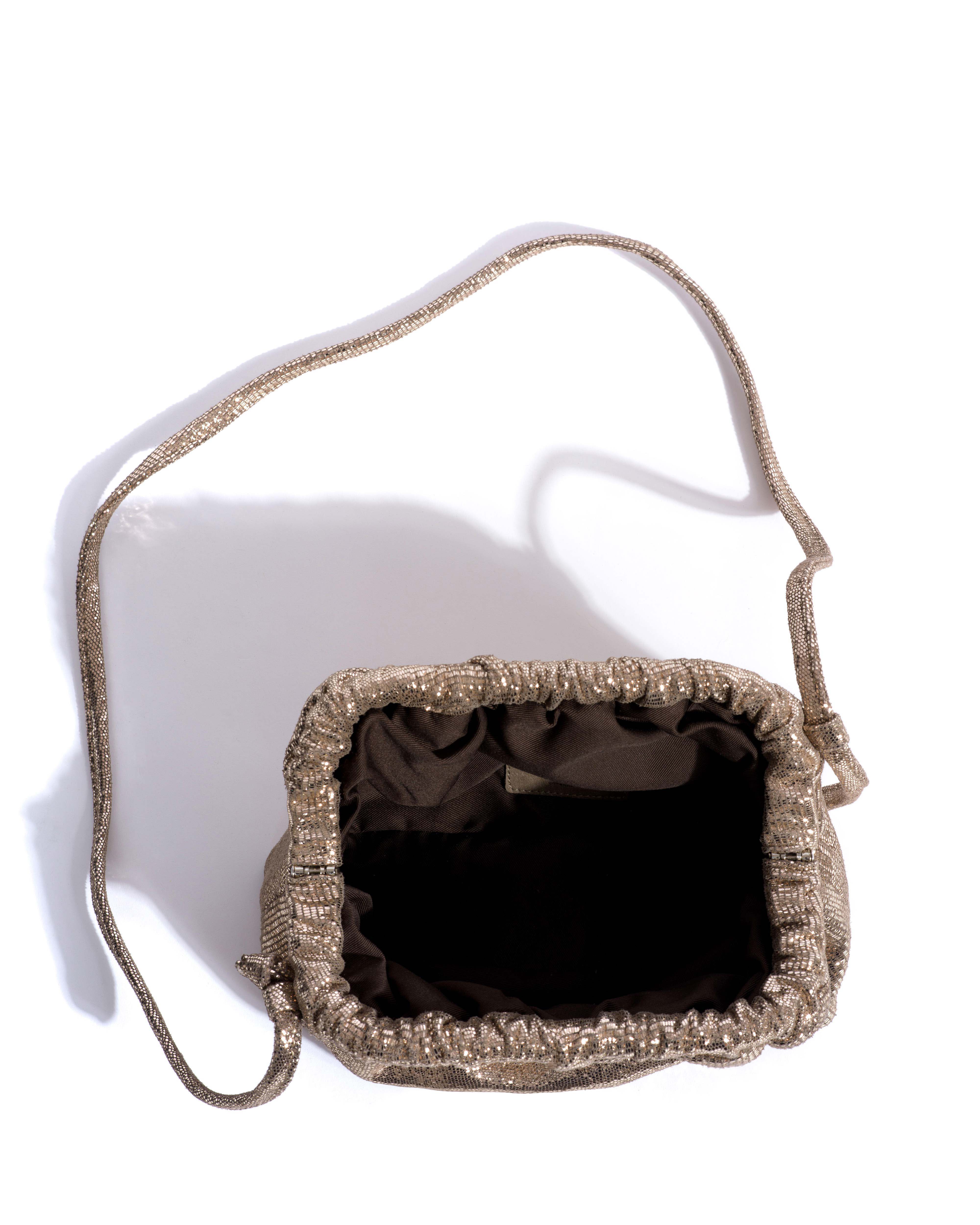 Hally petite cloud bag Lizard metallic goat Vintage champagne - Image 5