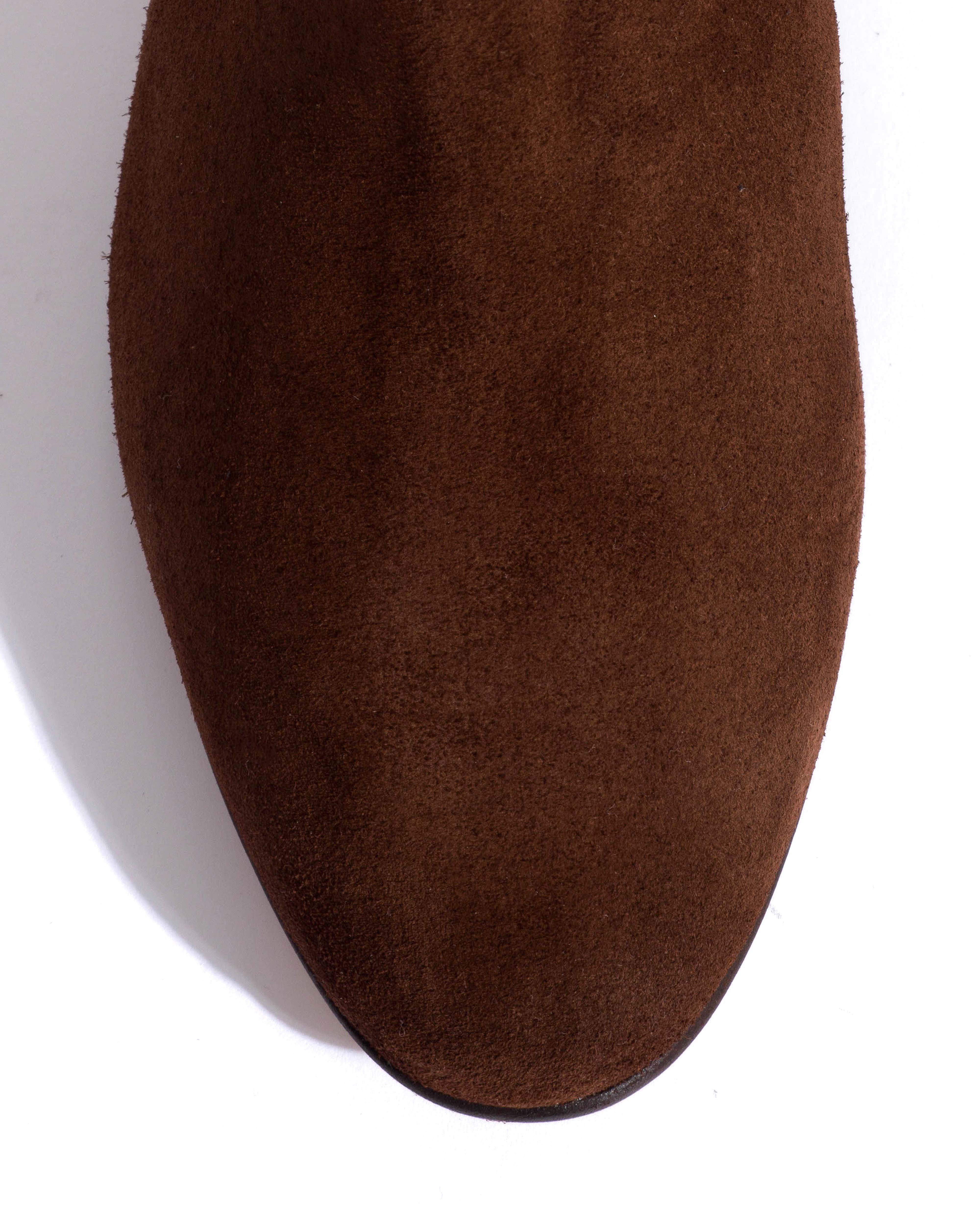 Hanny 55 Calf suede Chocolate - Image 5