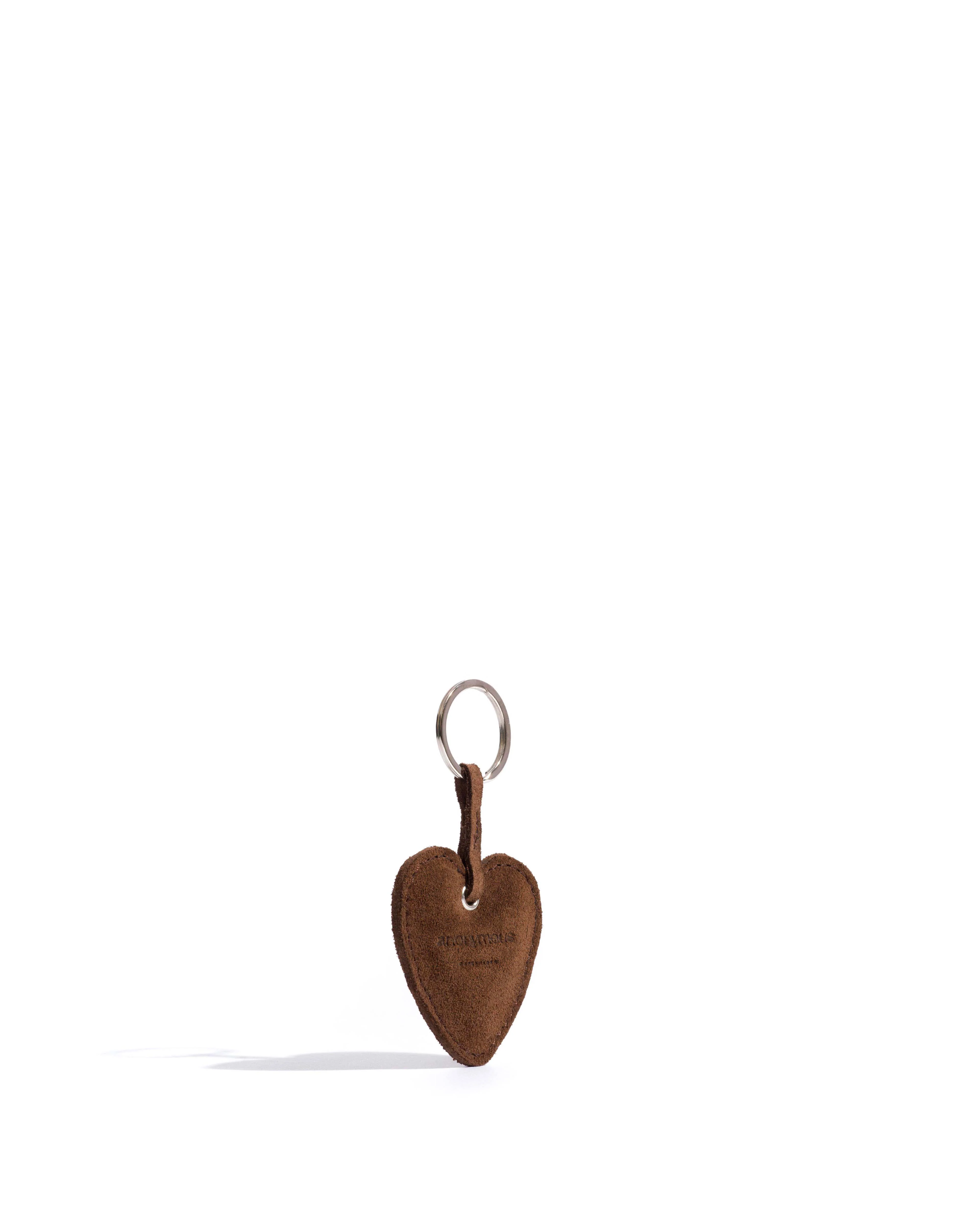Heart keyring Calf suede Chocolate - Image 2