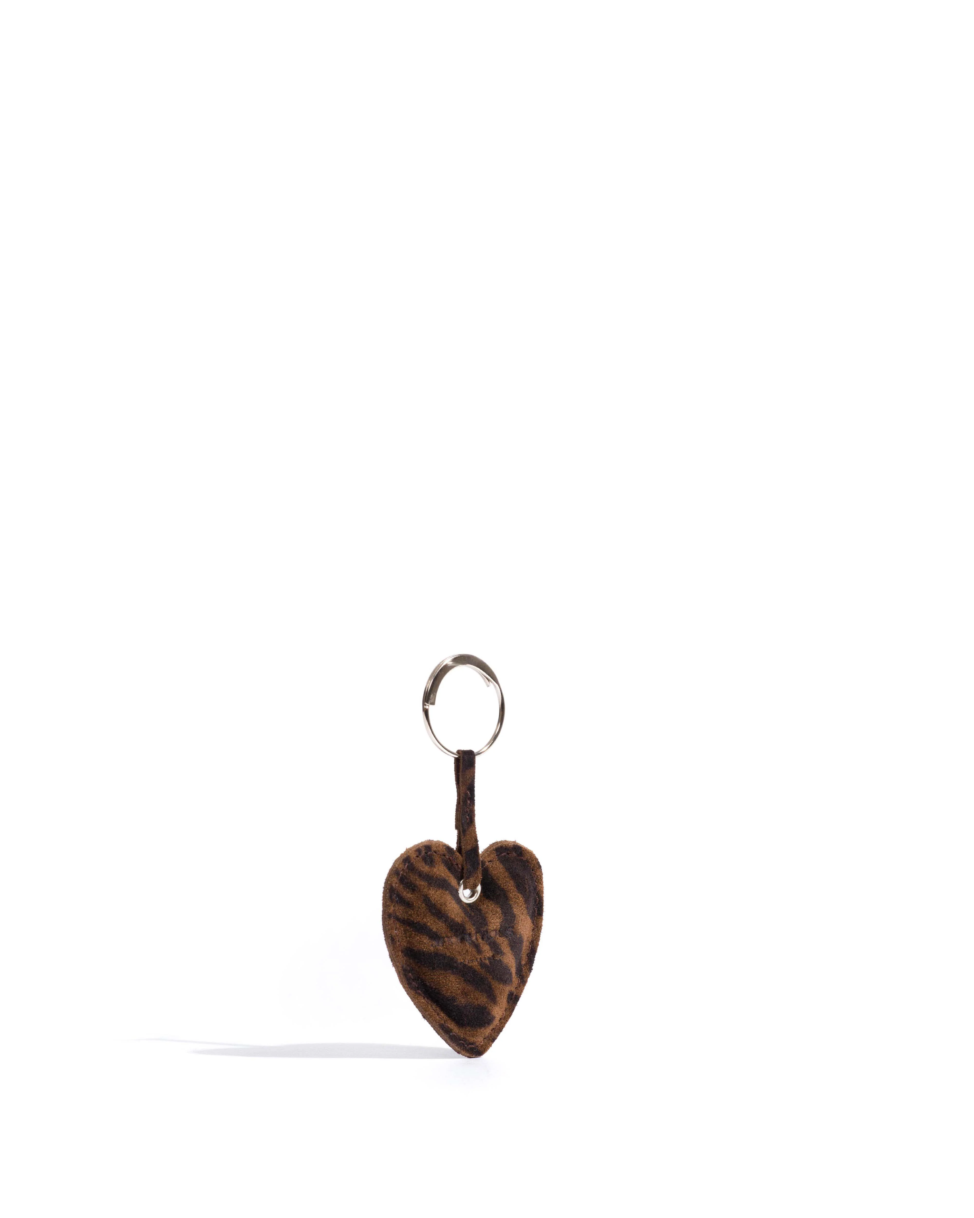 Heart keyring Calf suede print Jaguar - Image 2