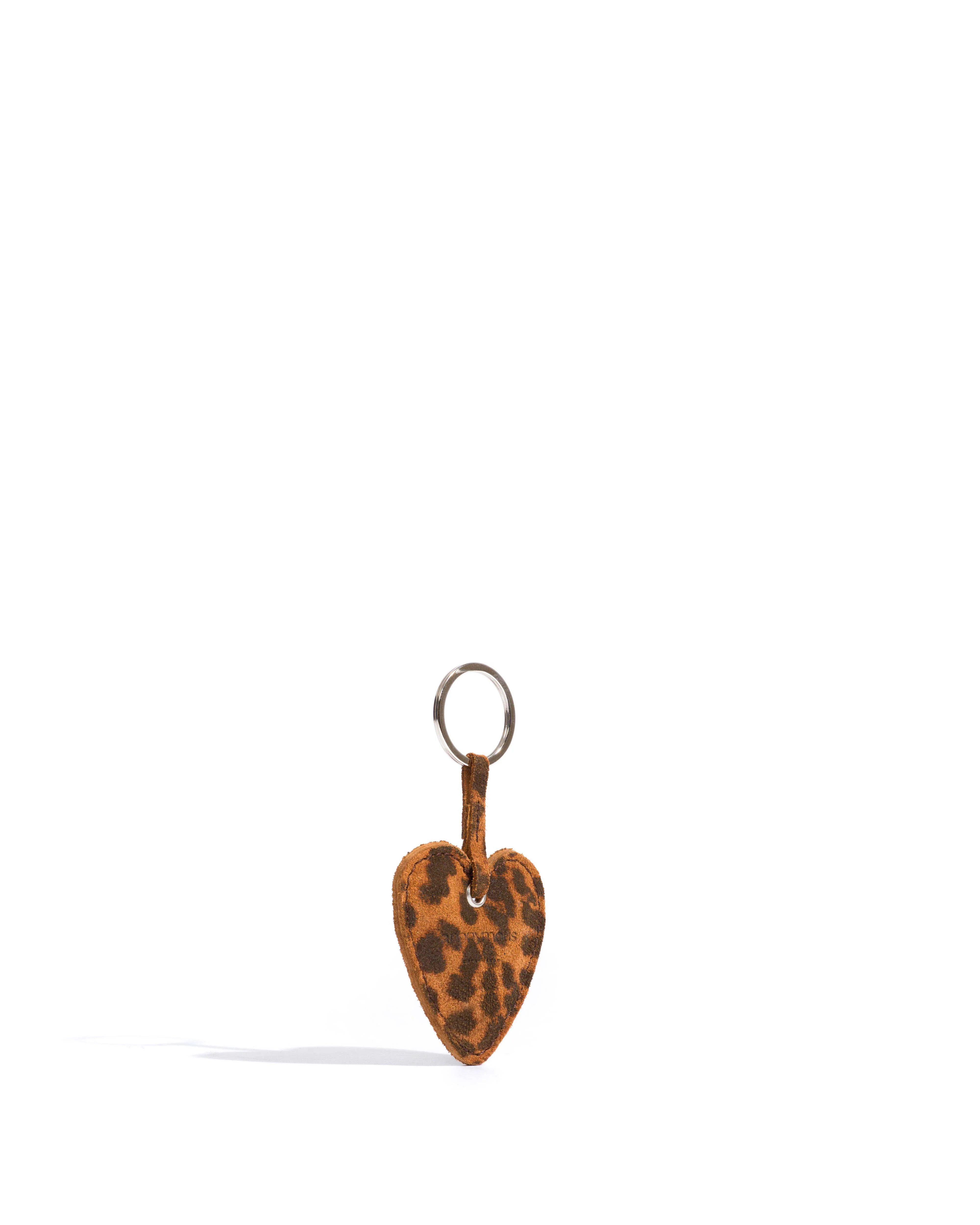 Heart keyring Calf suede print Leopard - Image 2