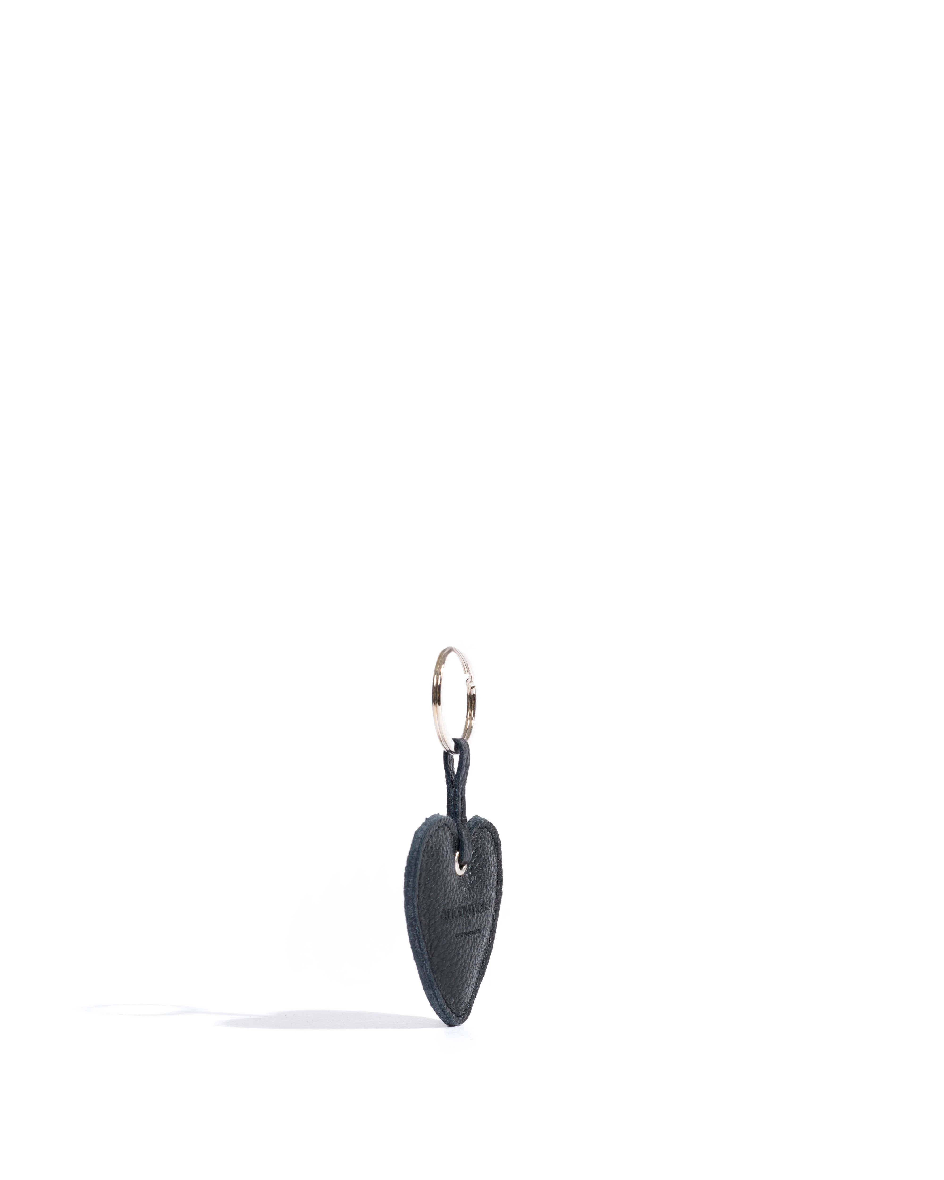 Heart keyring Pebbled soft calf Black - Image 2