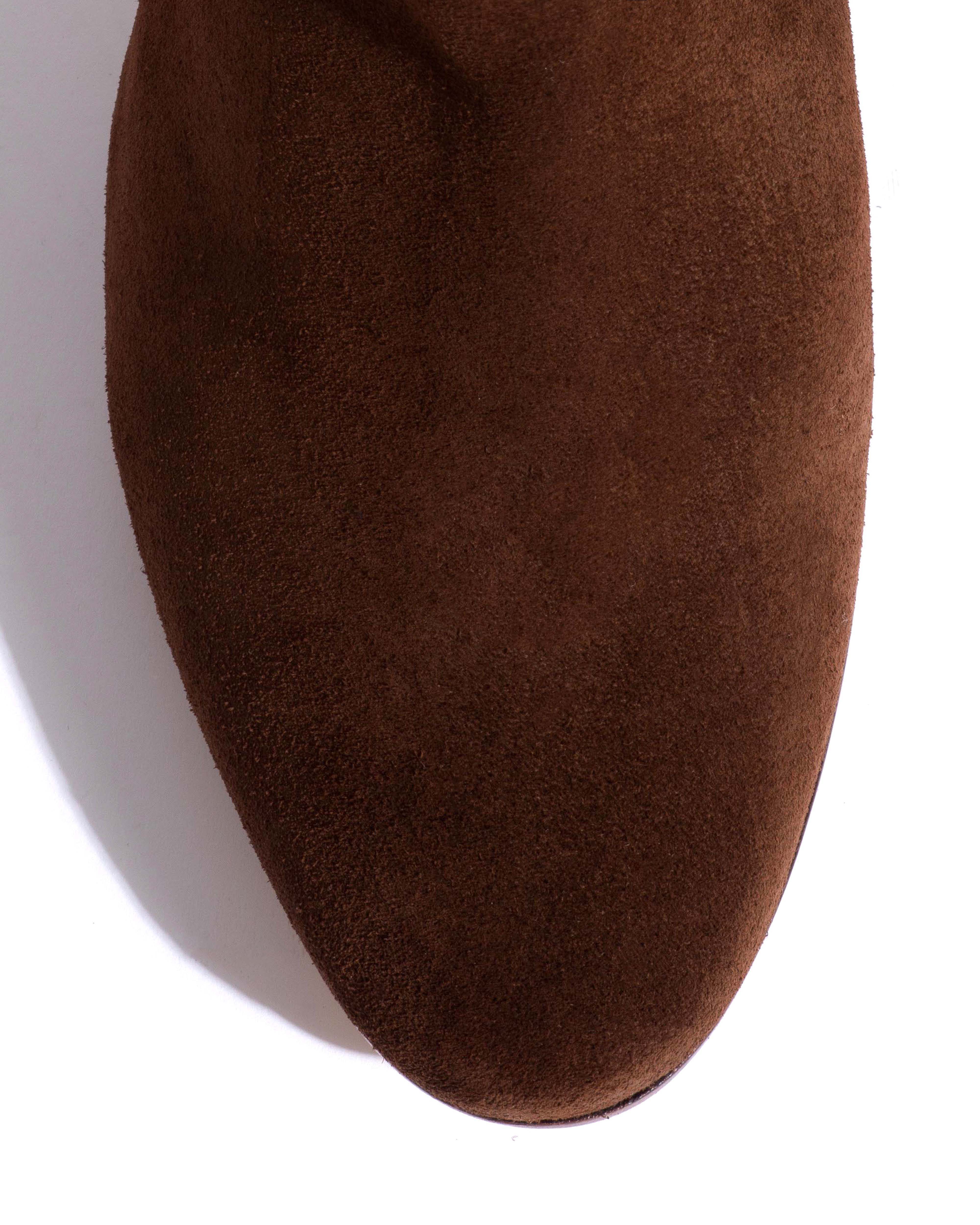Henriette Calf suede Chocolate - Image 5