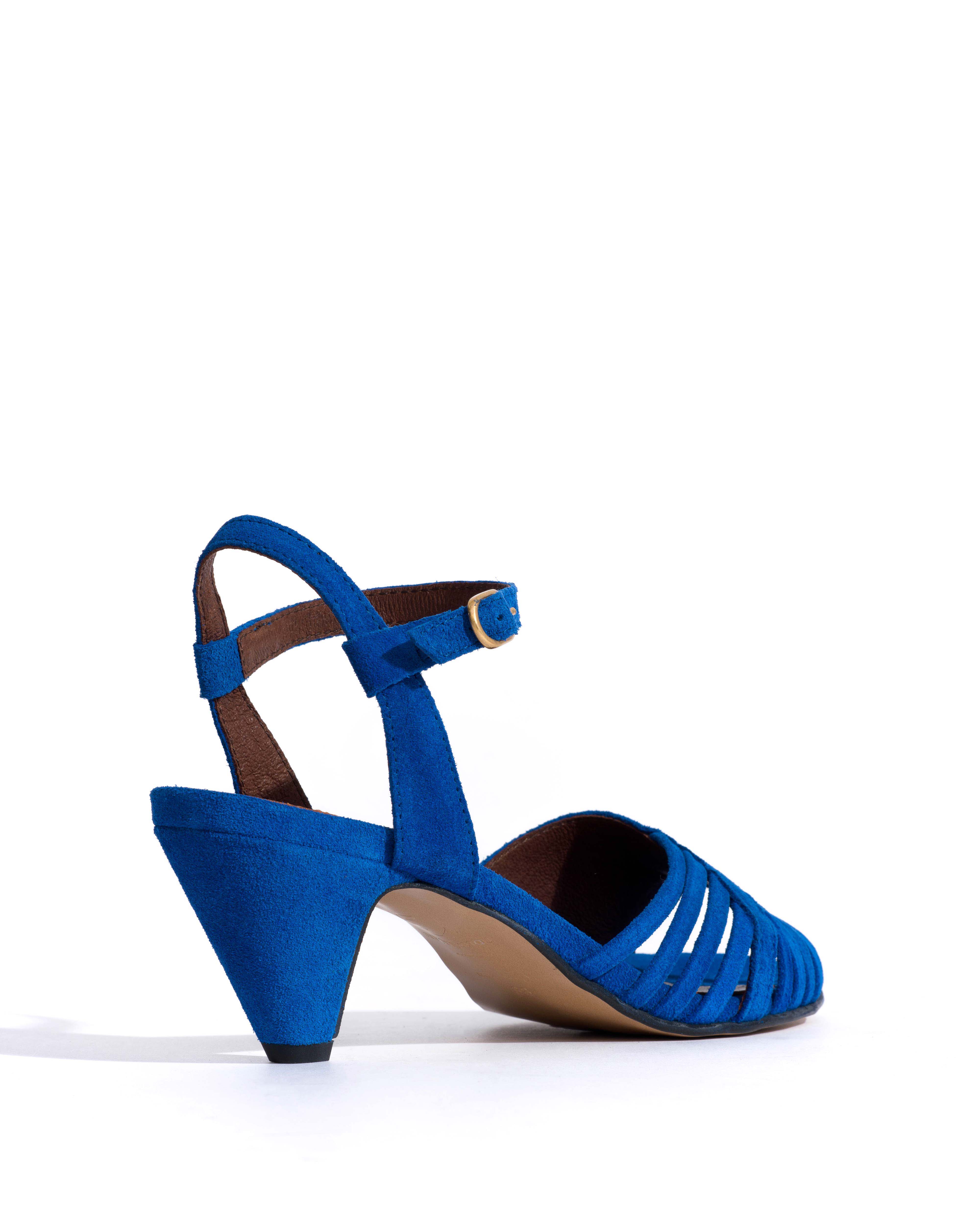 Hermine 50 stiletto Calf suede Electric blue - Image 3