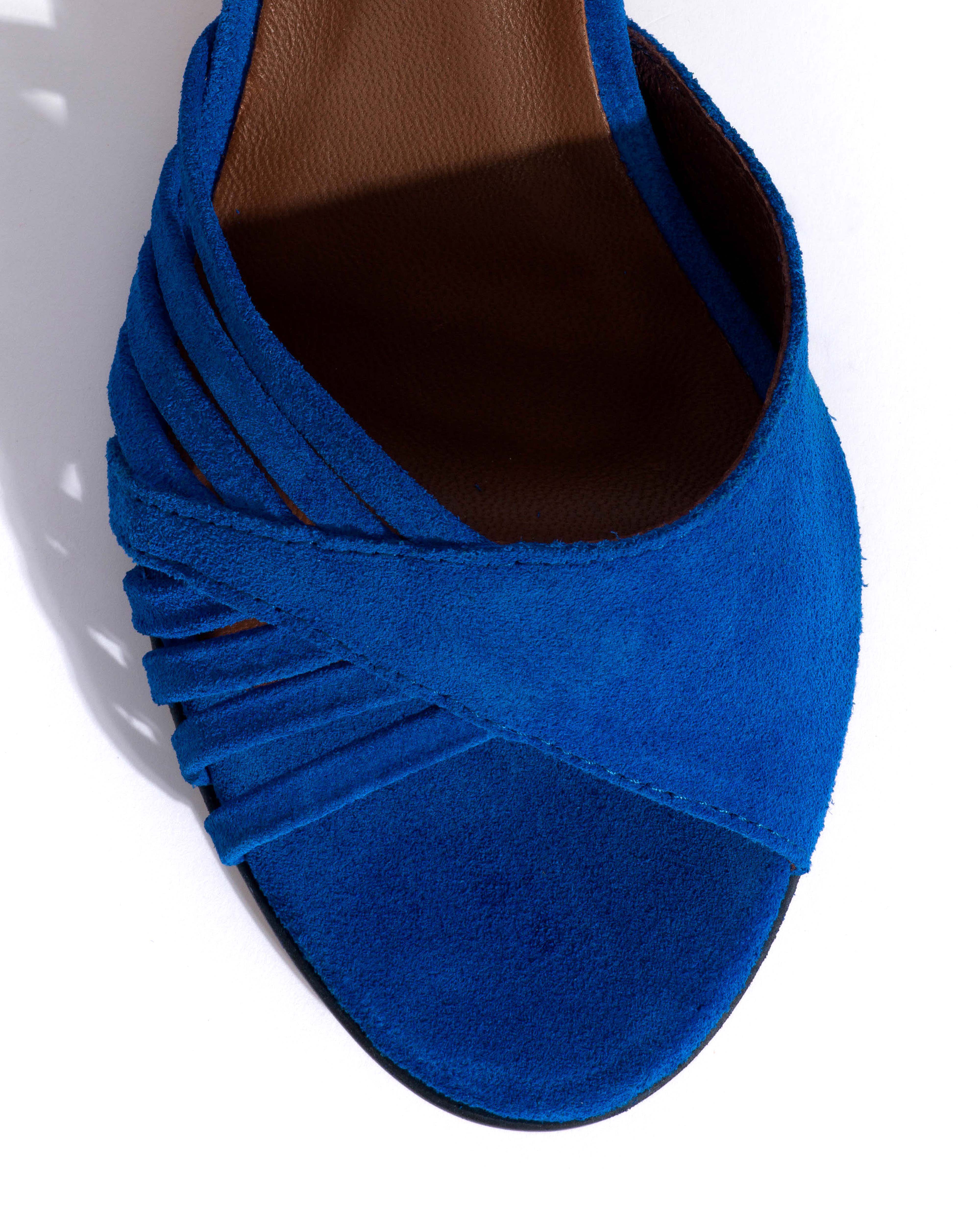 Hermine 50 stiletto Calf suede Electric blue - Image 5