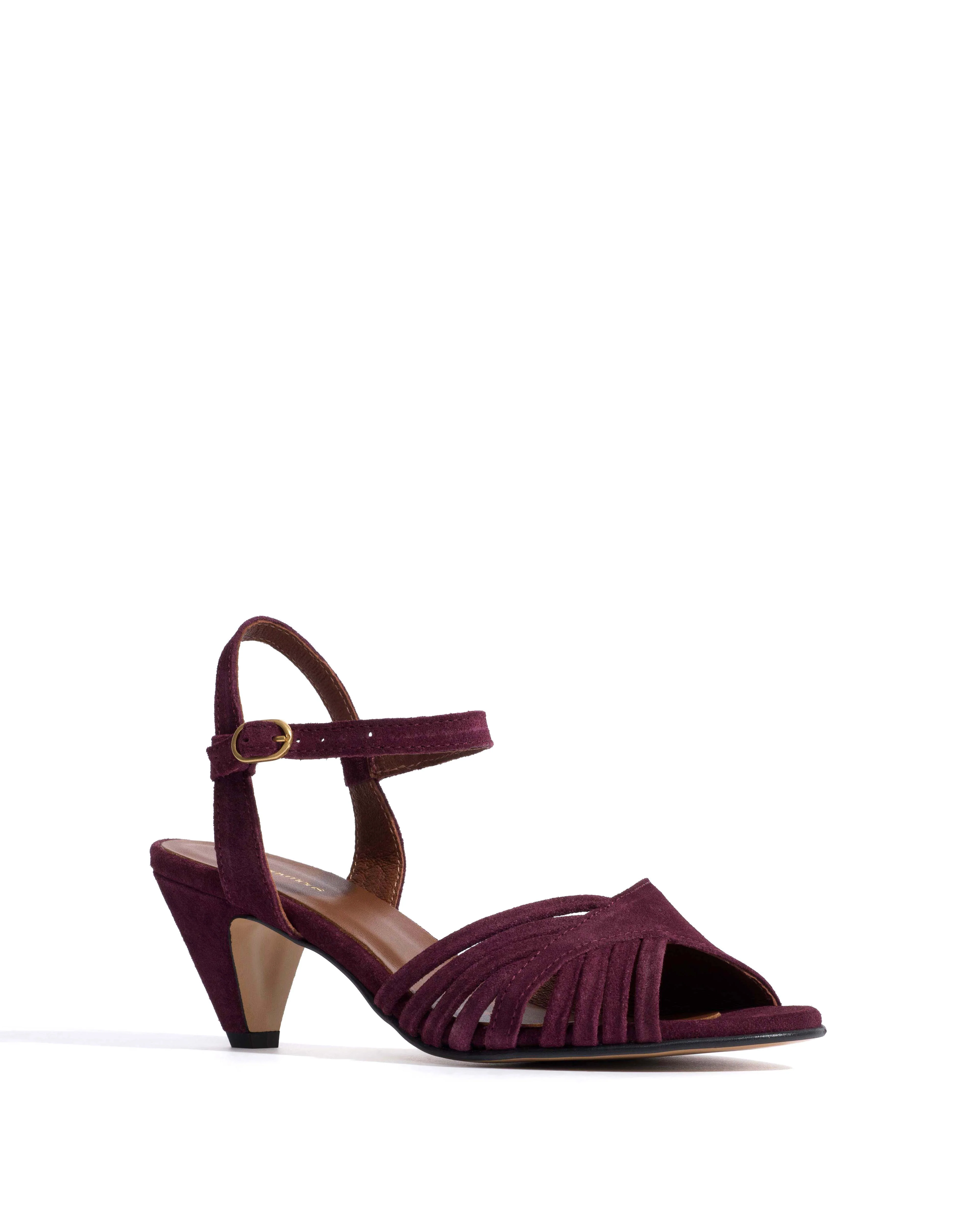Hermine 50 stiletto Calf suede Fig purple - Image 2