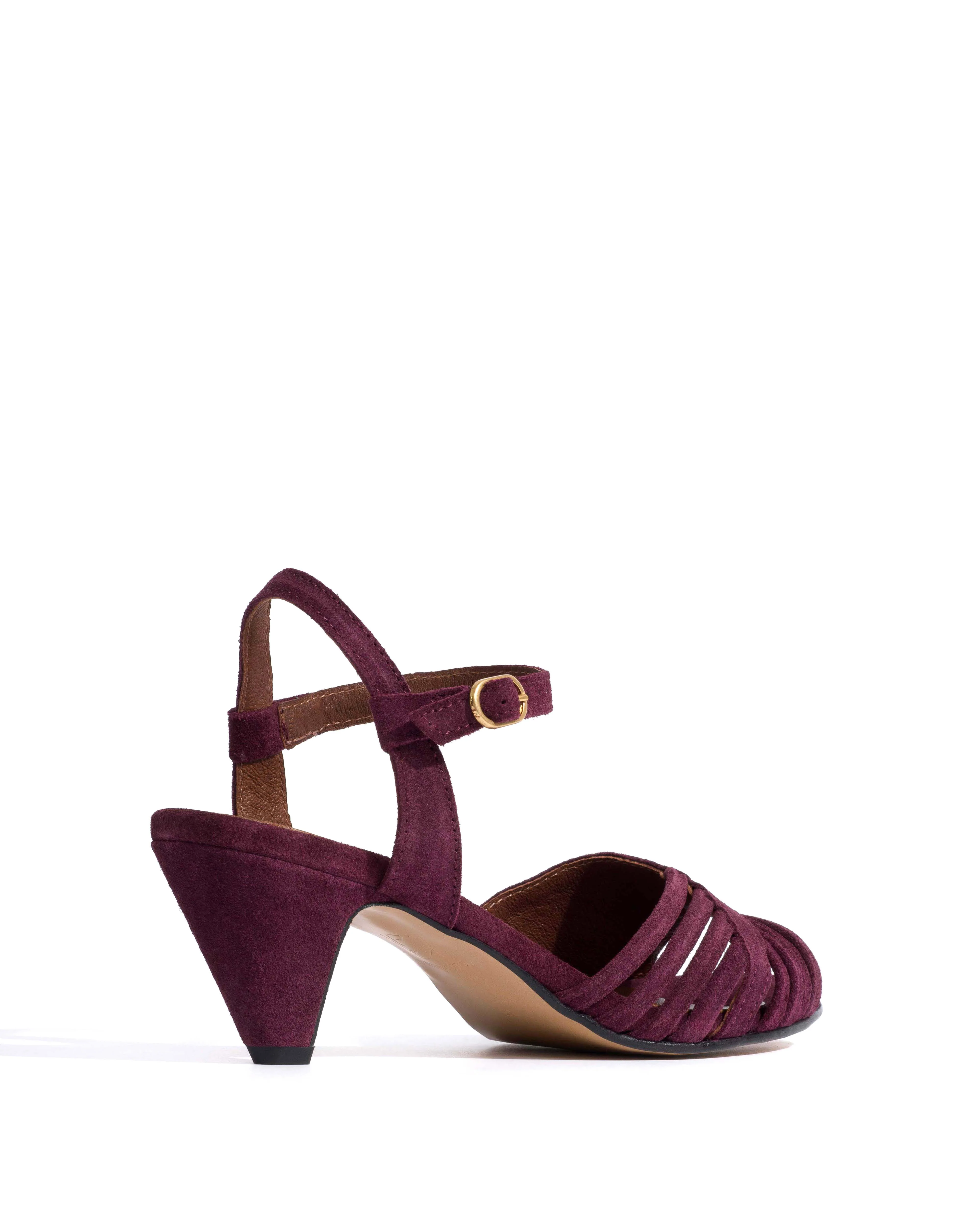 Hermine 50 stiletto Calf suede Fig purple - Image 3