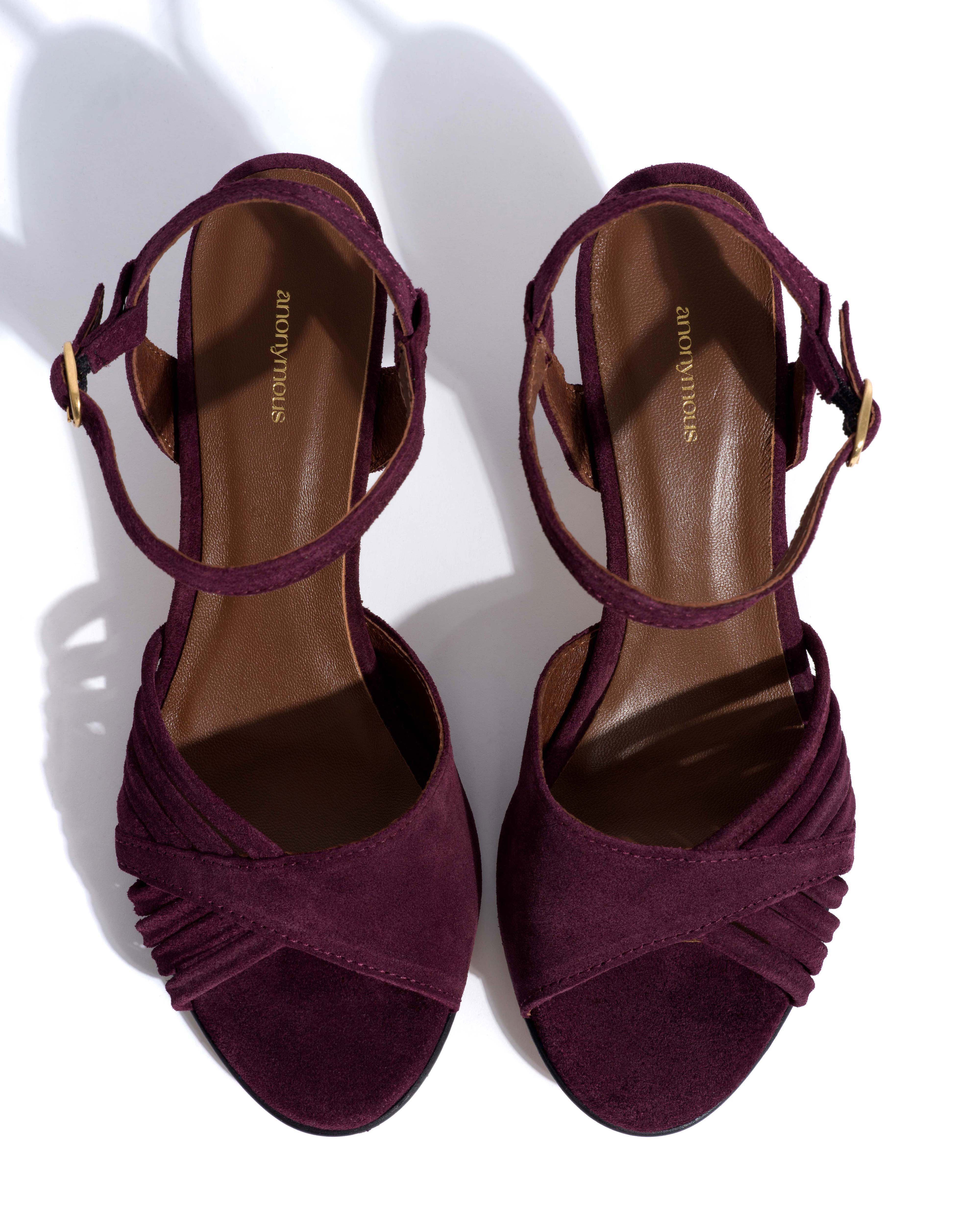 Hermine 50 stiletto Calf suede Fig purple - Image 4