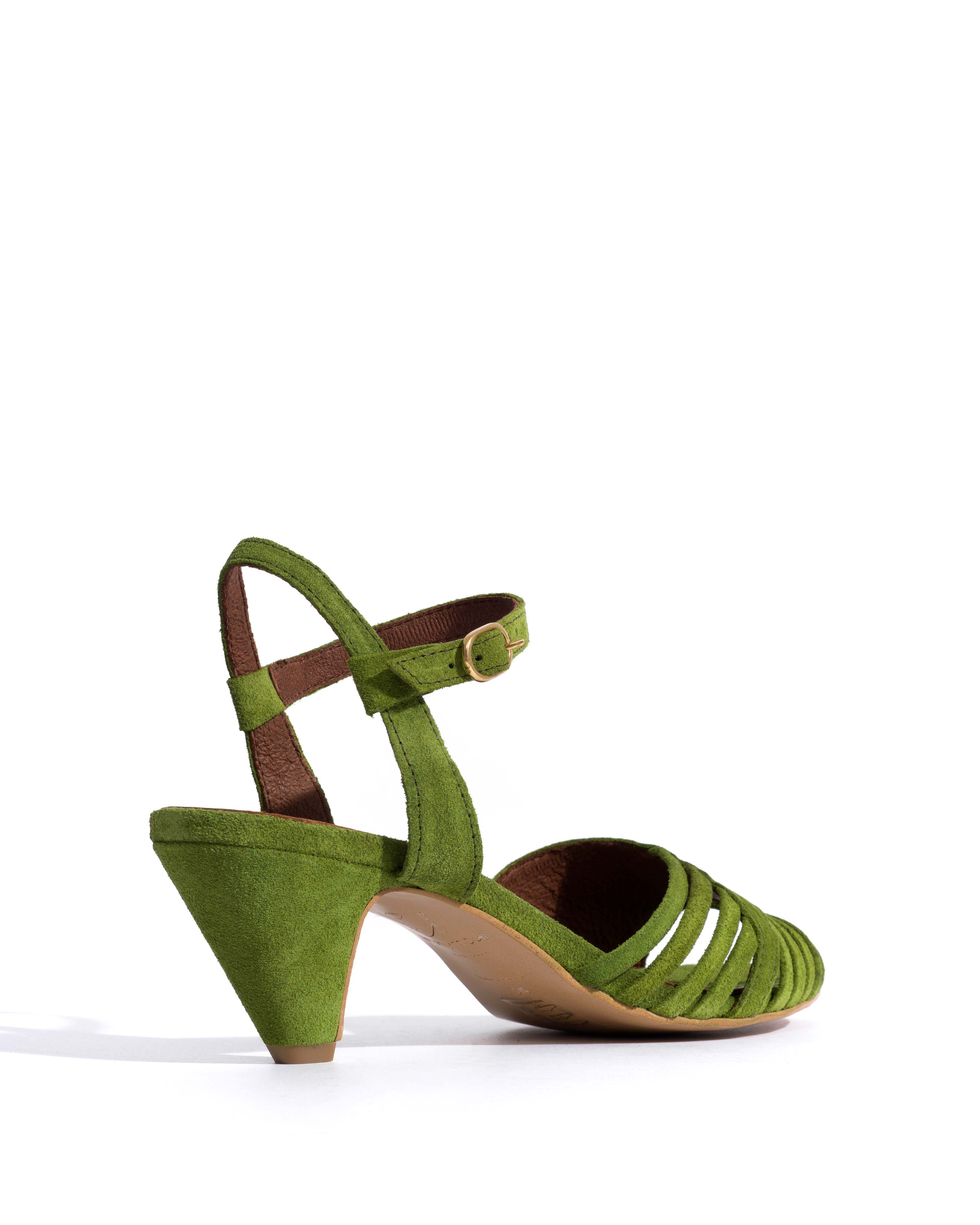 Hermine 50 stiletto Calf suede Grass green - Image 3