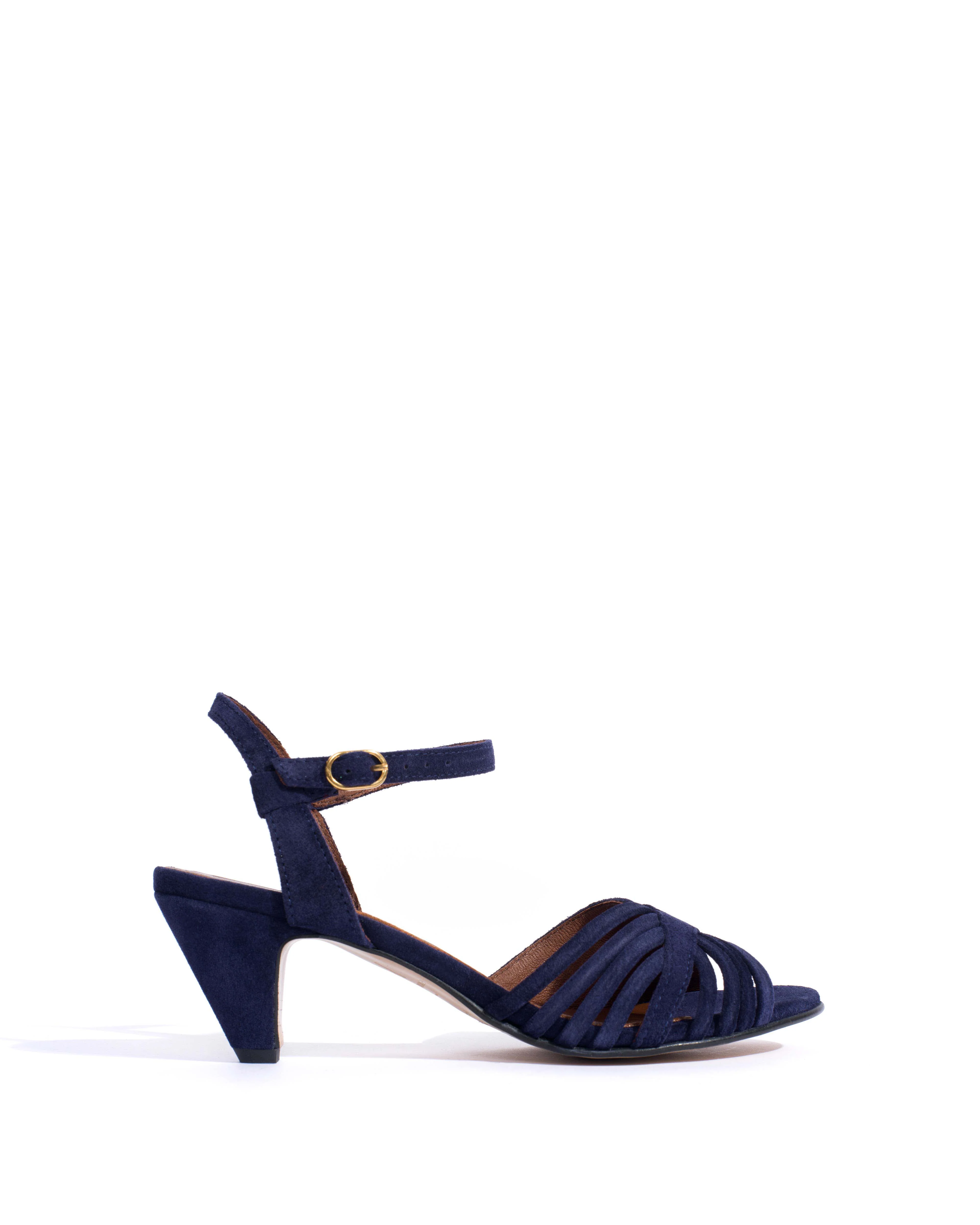 Hermine 50 stiletto Calf suede Ink blue
