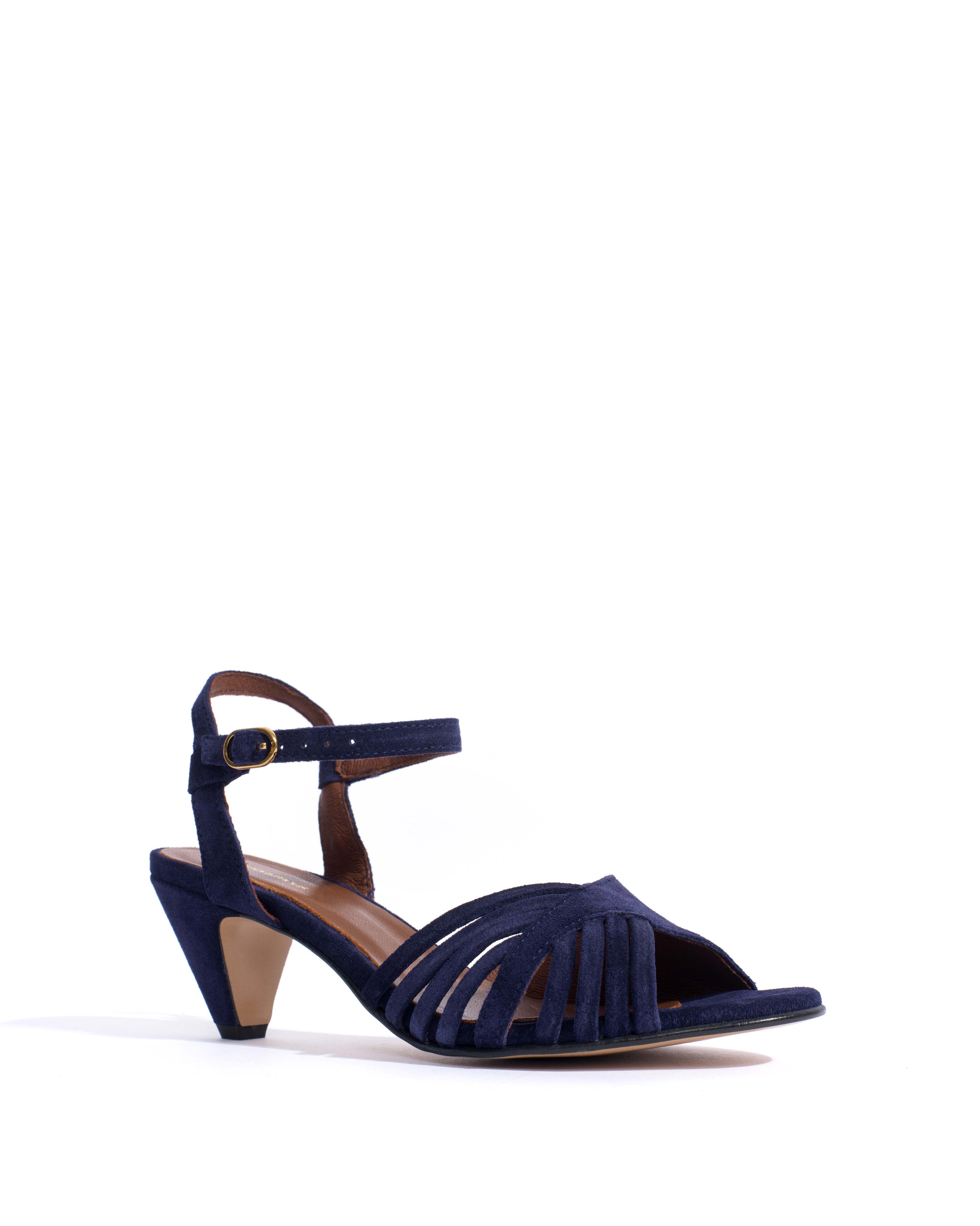 Hermine 50 stiletto Calf suede Ink blue - Image 2
