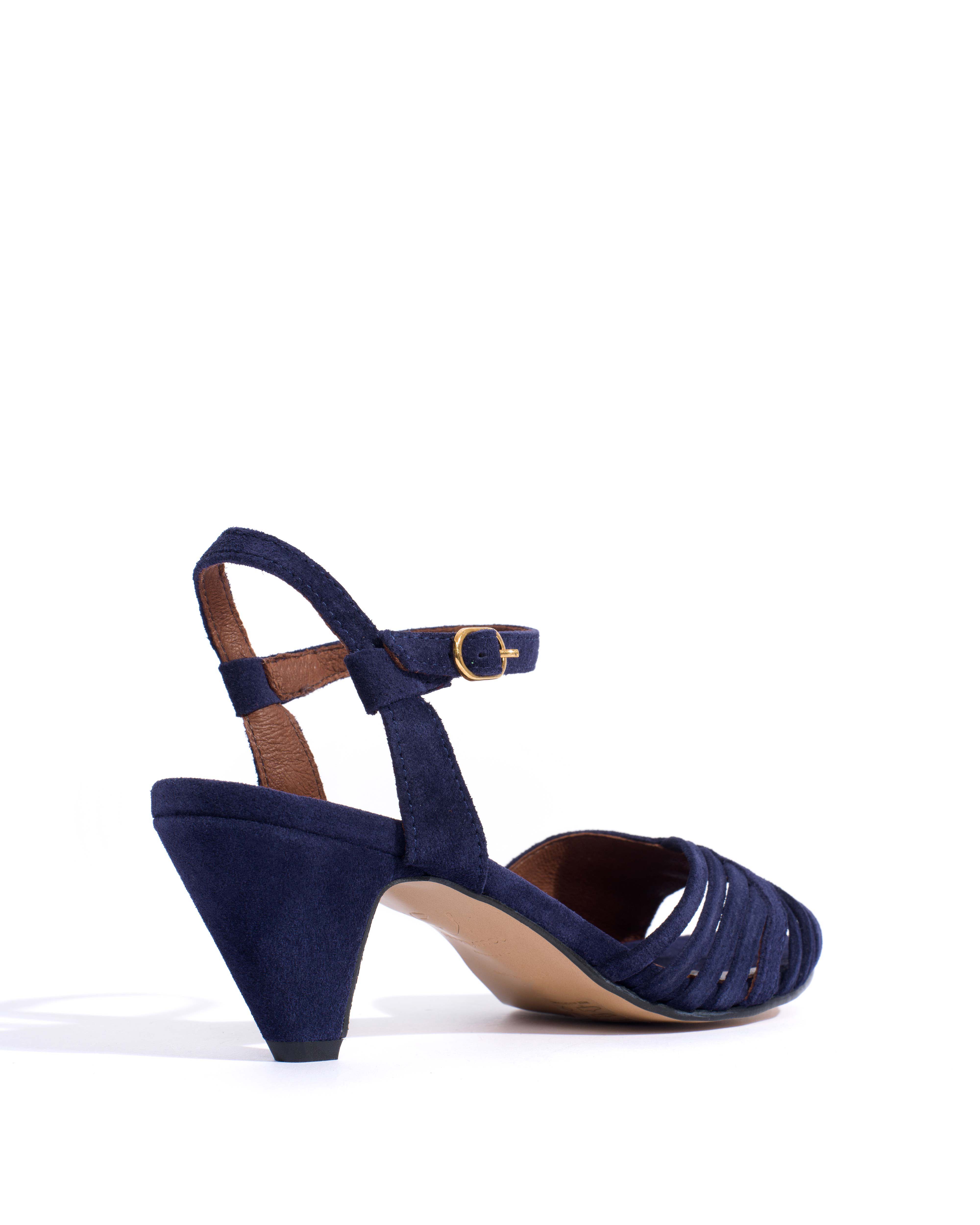 Hermine 50 stiletto Calf suede Ink blue - Image 3