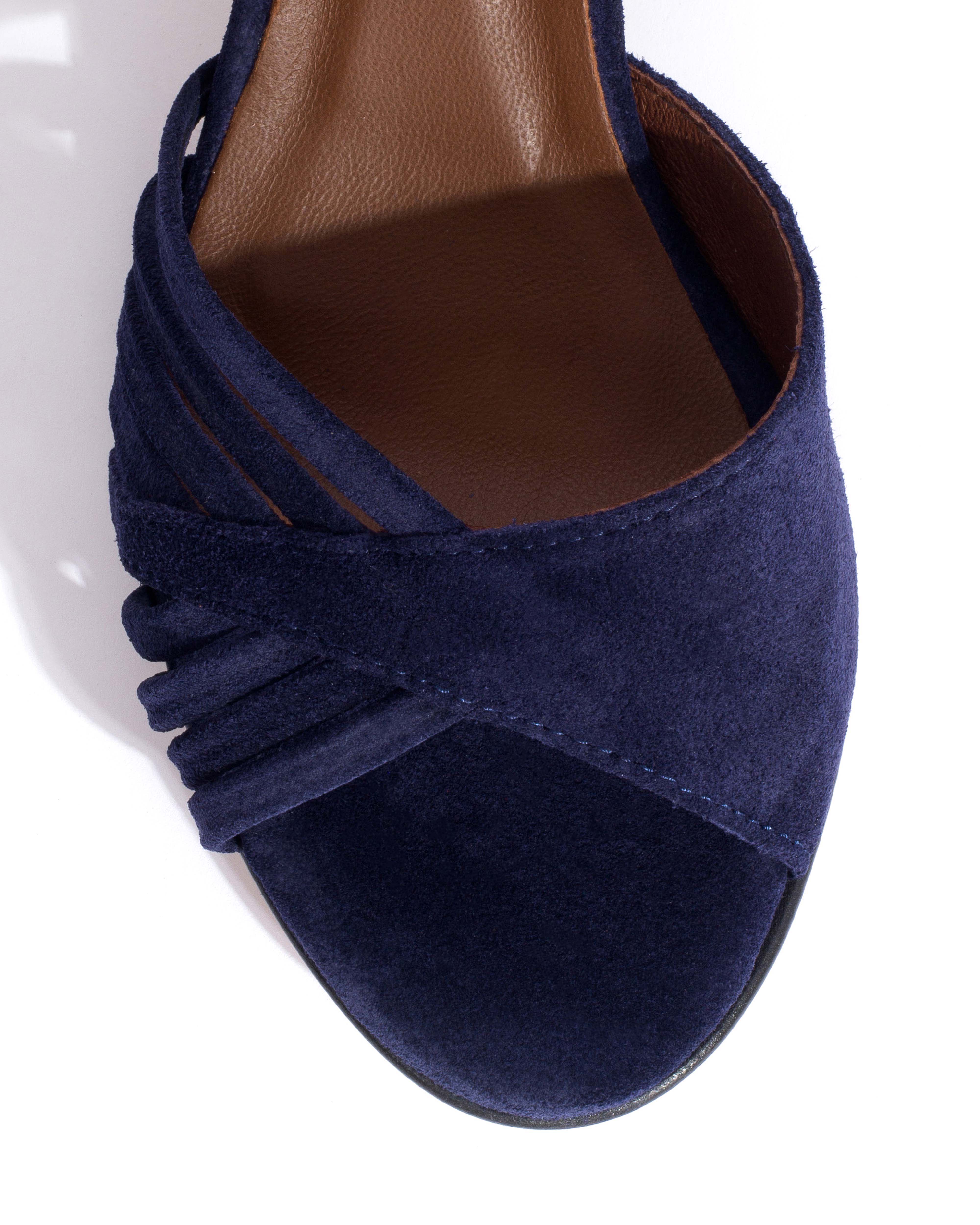 Hermine 50 stiletto Calf suede Ink blue - Image 5