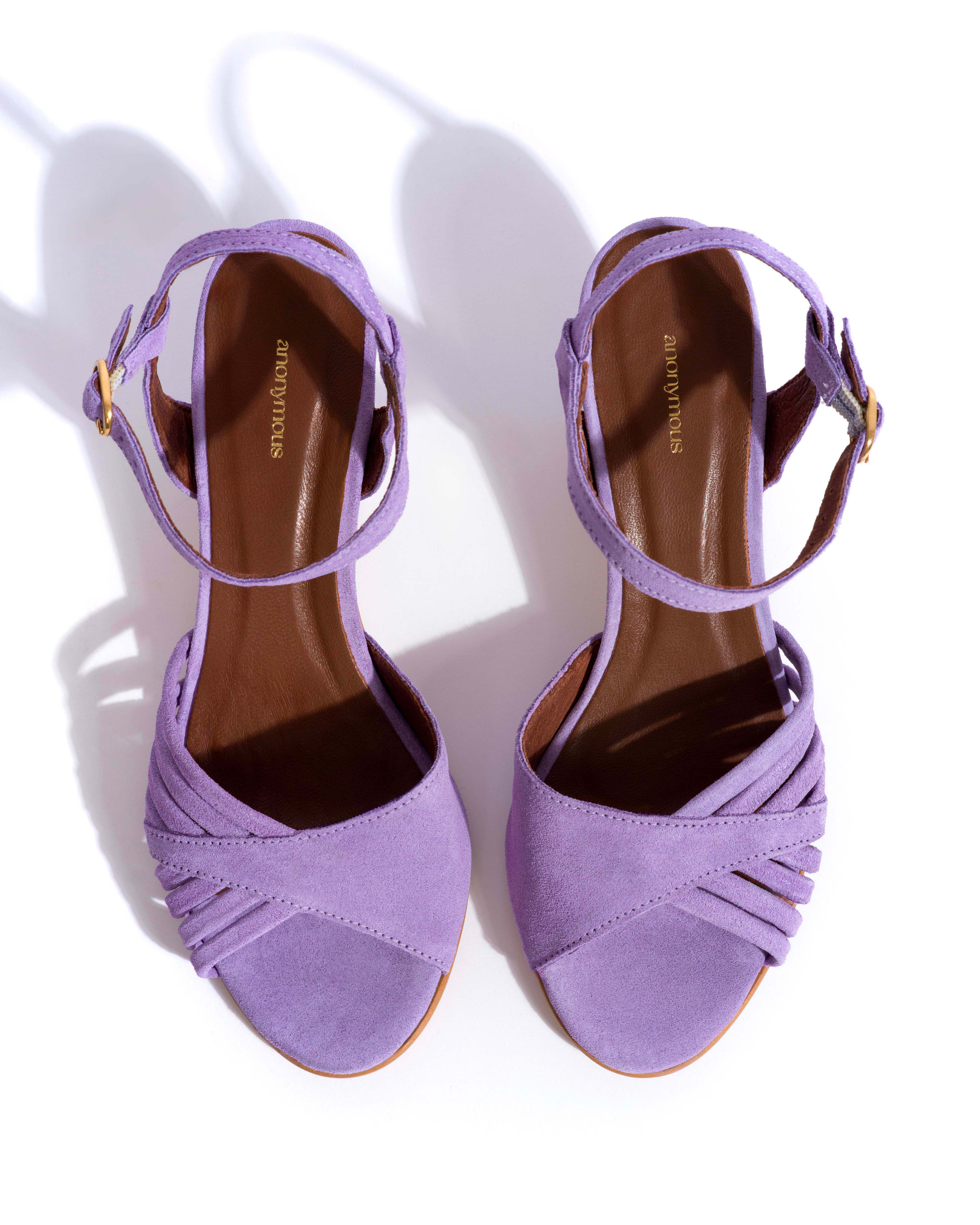 Hermine 50 stiletto Calf suede Lavender ice - Image 4