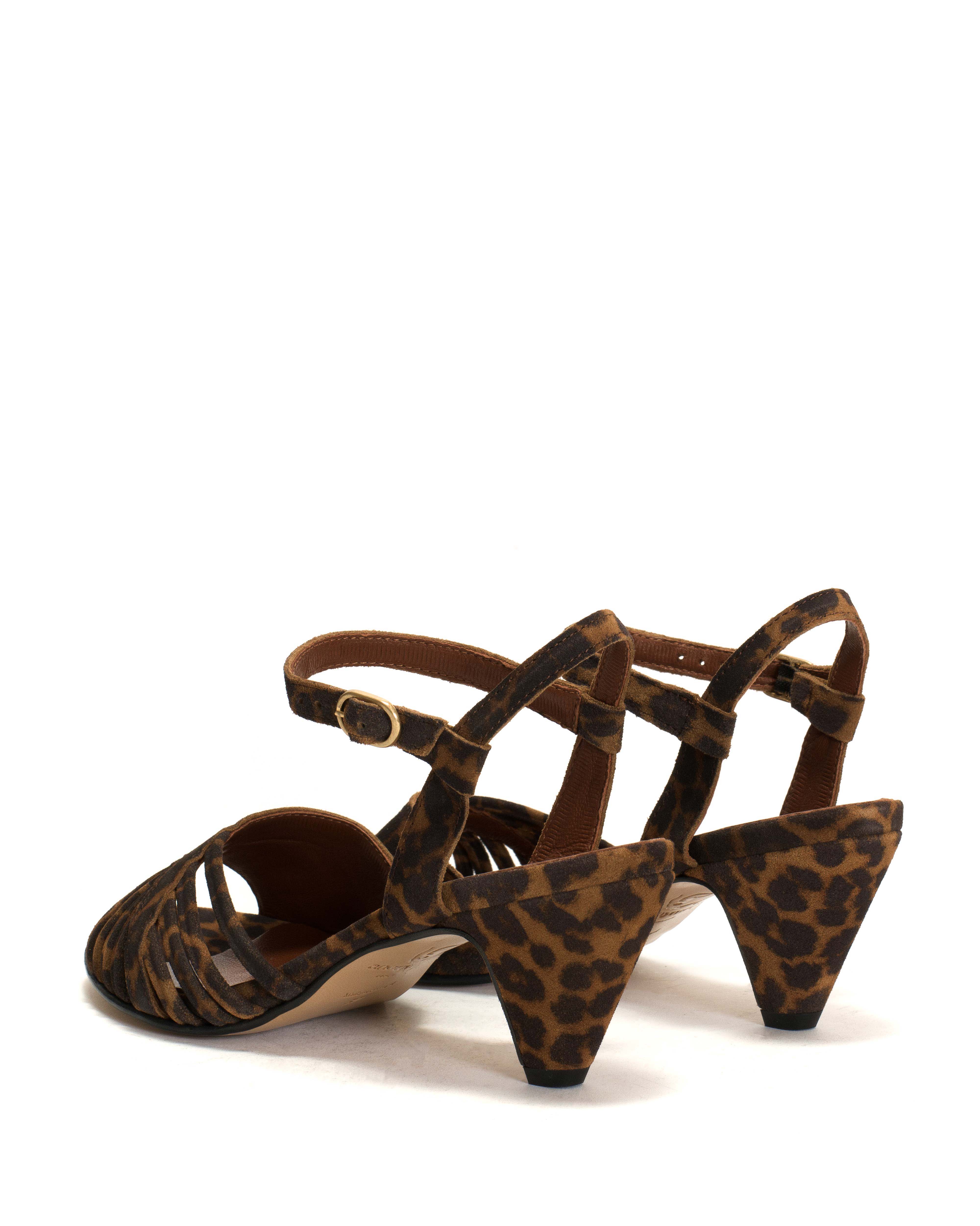 Hermine 50 stiletto Calf suede print Leopard - Image 4