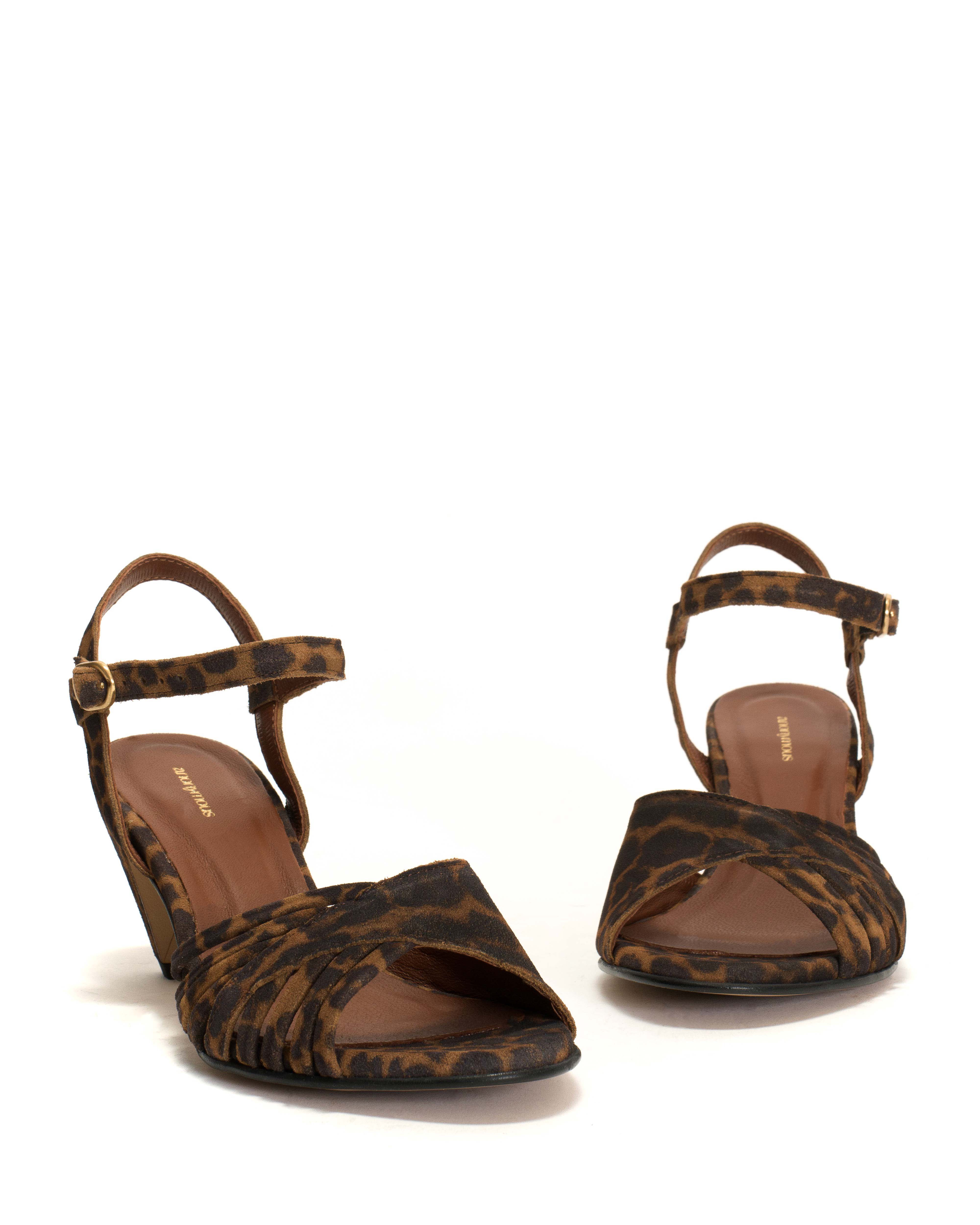 Hermine 50 stiletto Calf suede print Leopard - Image 5