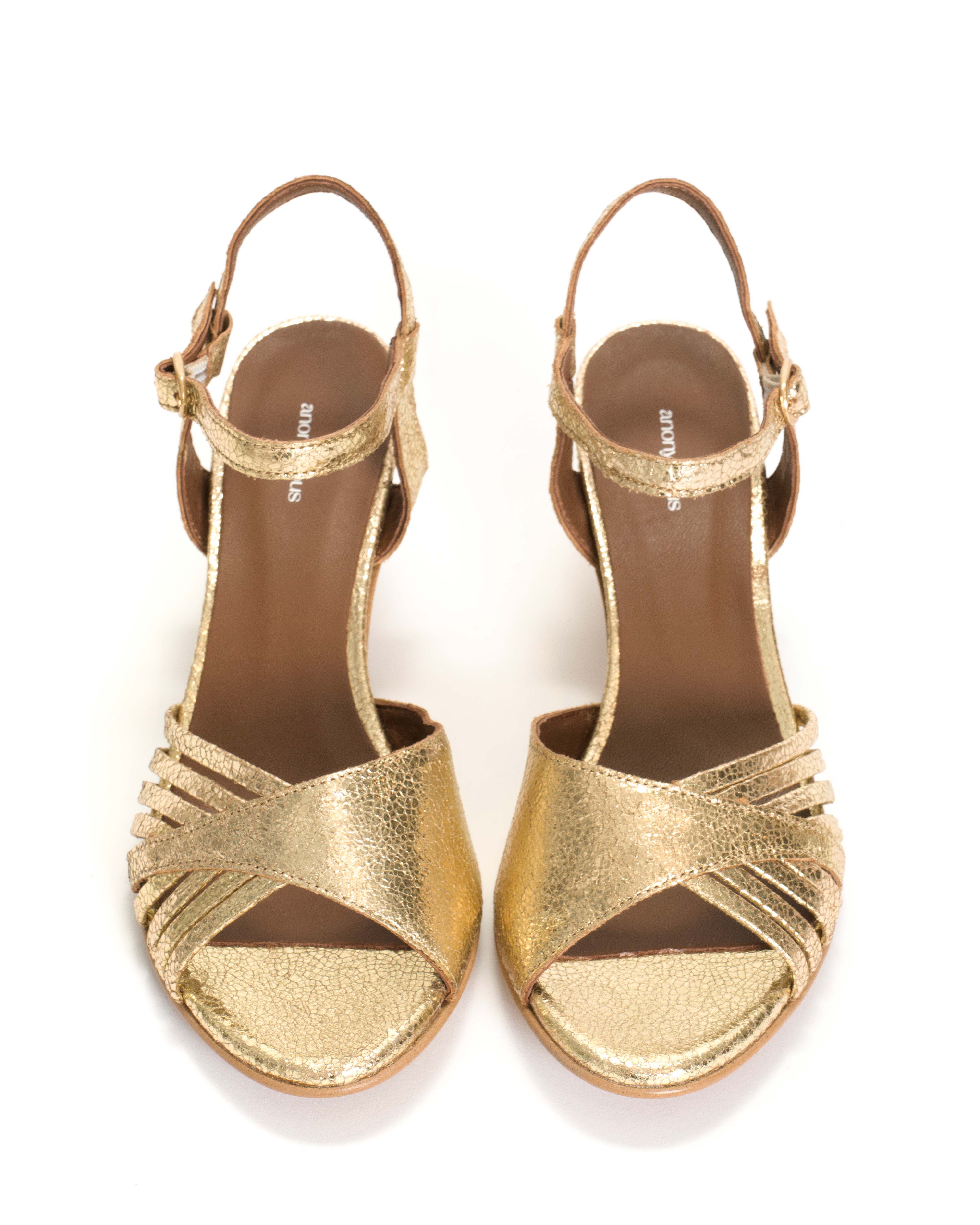 Hermine 50 stiletto Crackled metallic goat Gold - Image 4