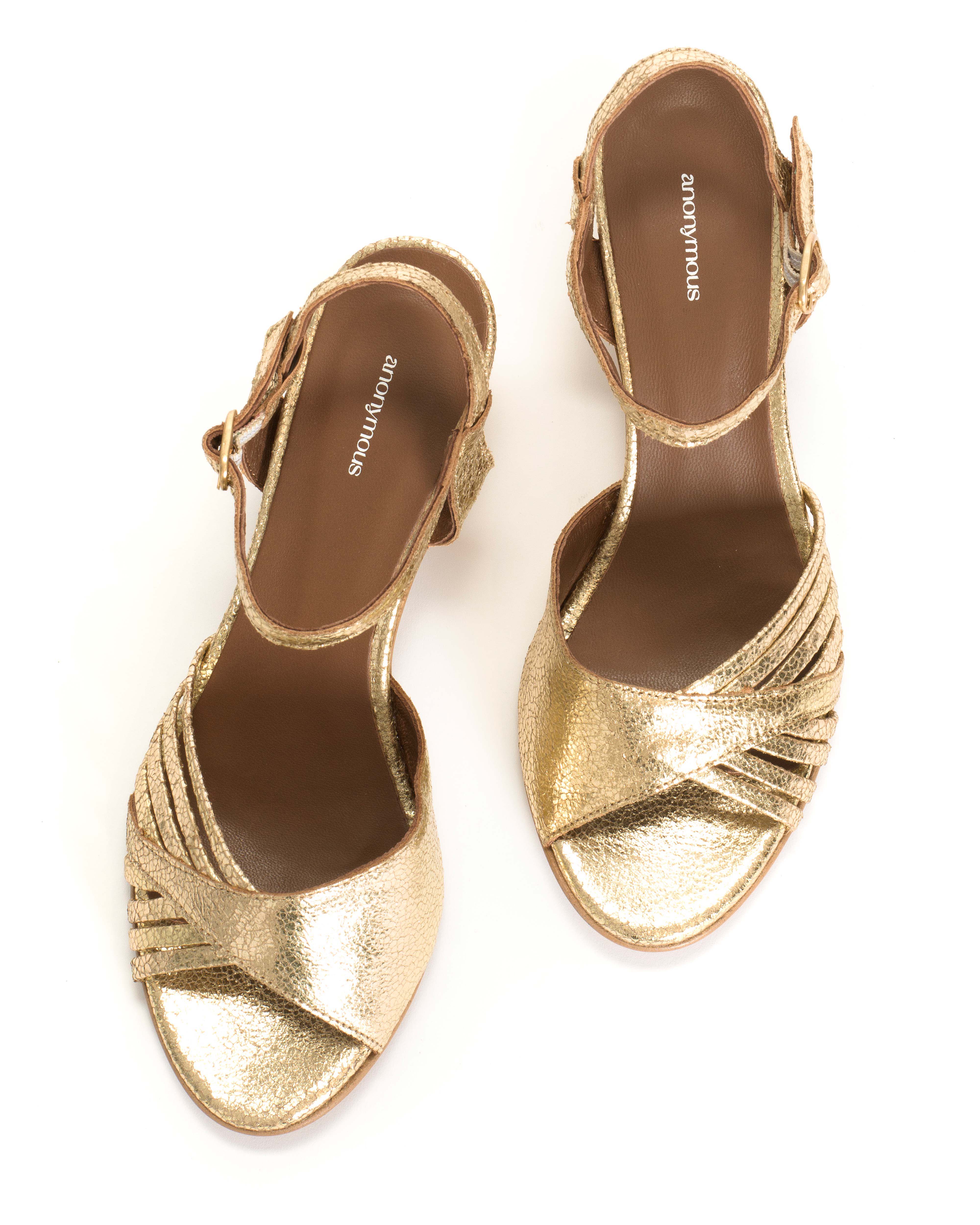 Hermine 50 stiletto Crackled metallic goat Gold - Image 5