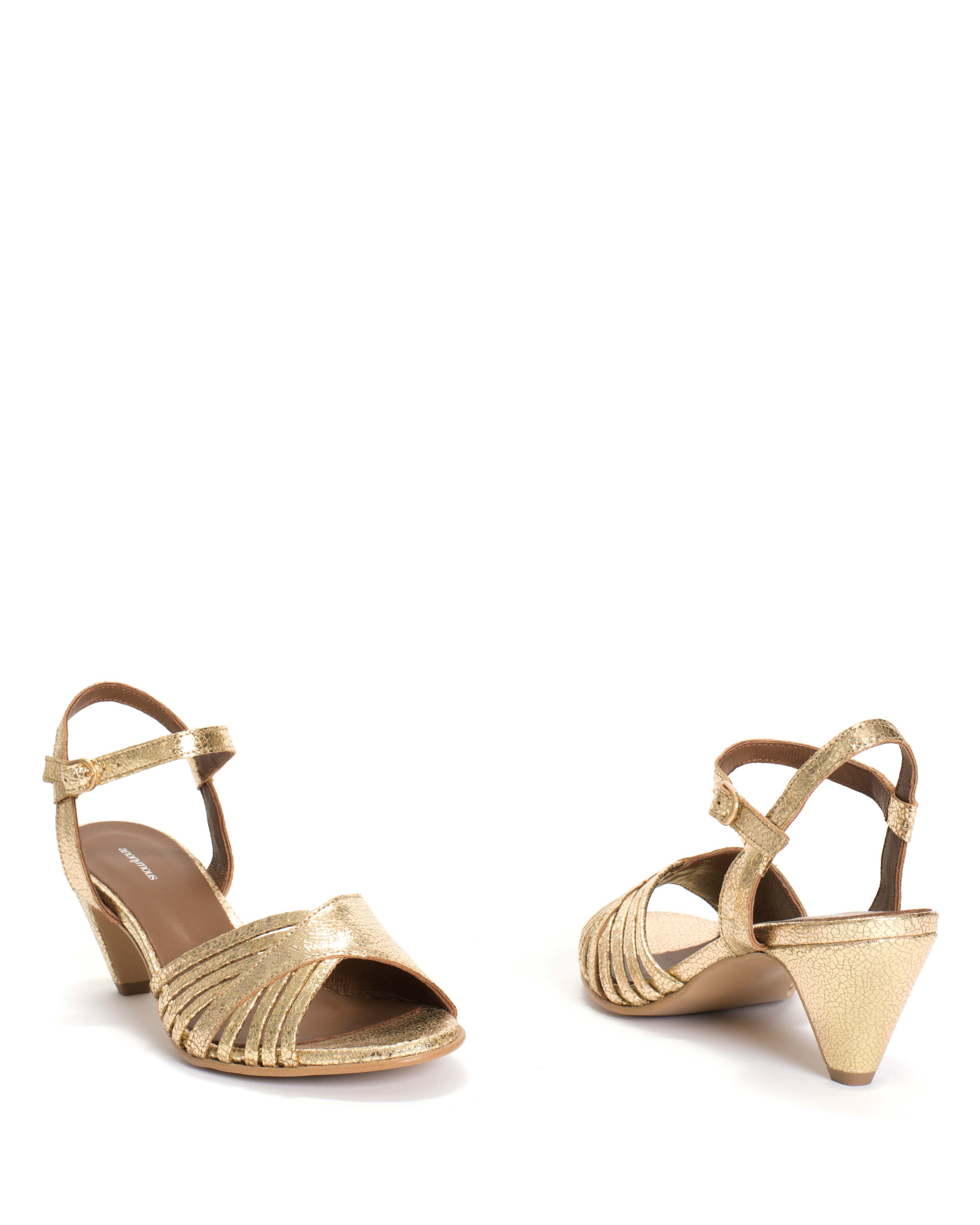 Hermine 50 stiletto Crackled metallic goat Gold - Image 6