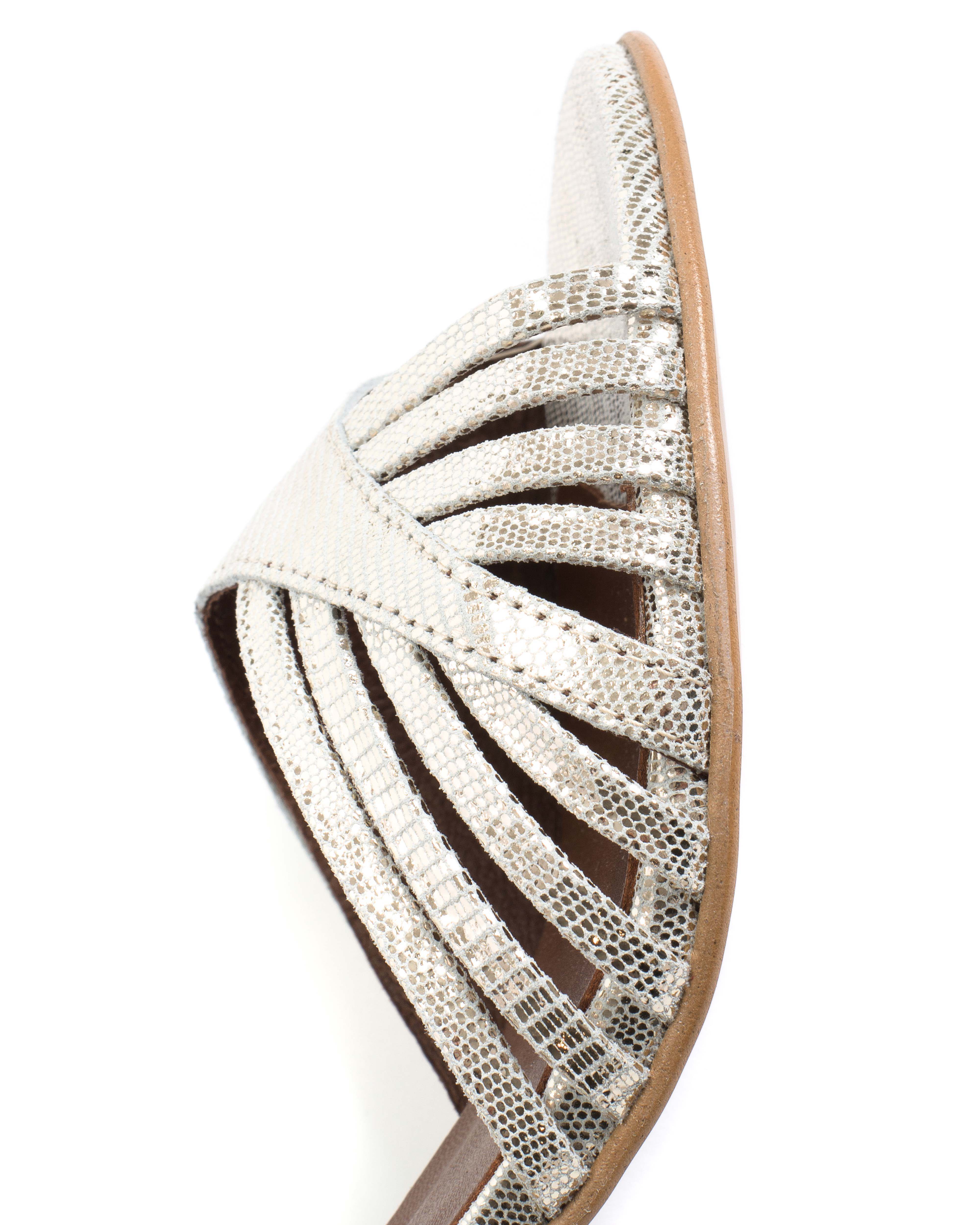 Hermine 50 stiletto Lizard metallic goat Champagne - Image 7