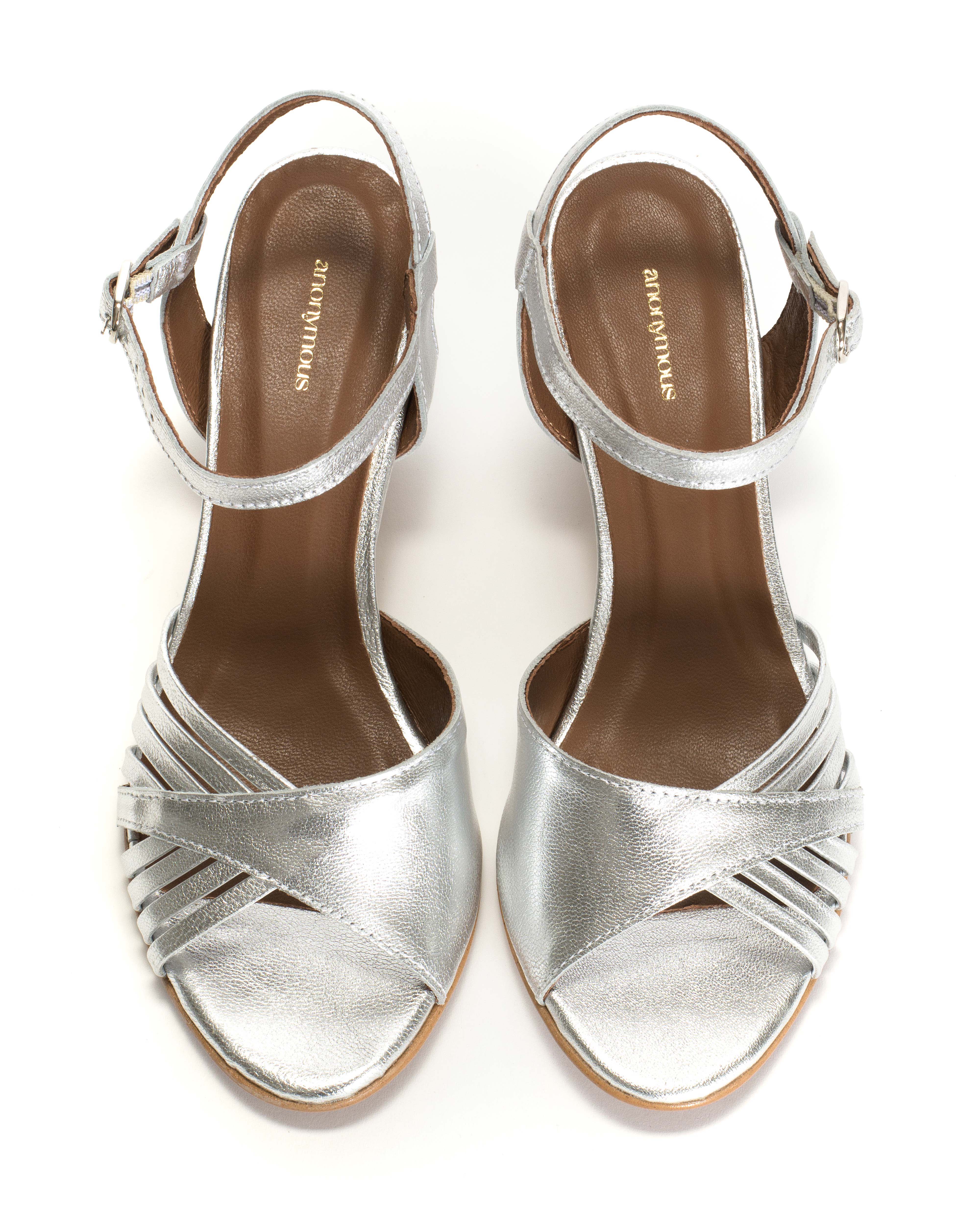 Hermine 50 stiletto Metallic goat Silver - Image 4
