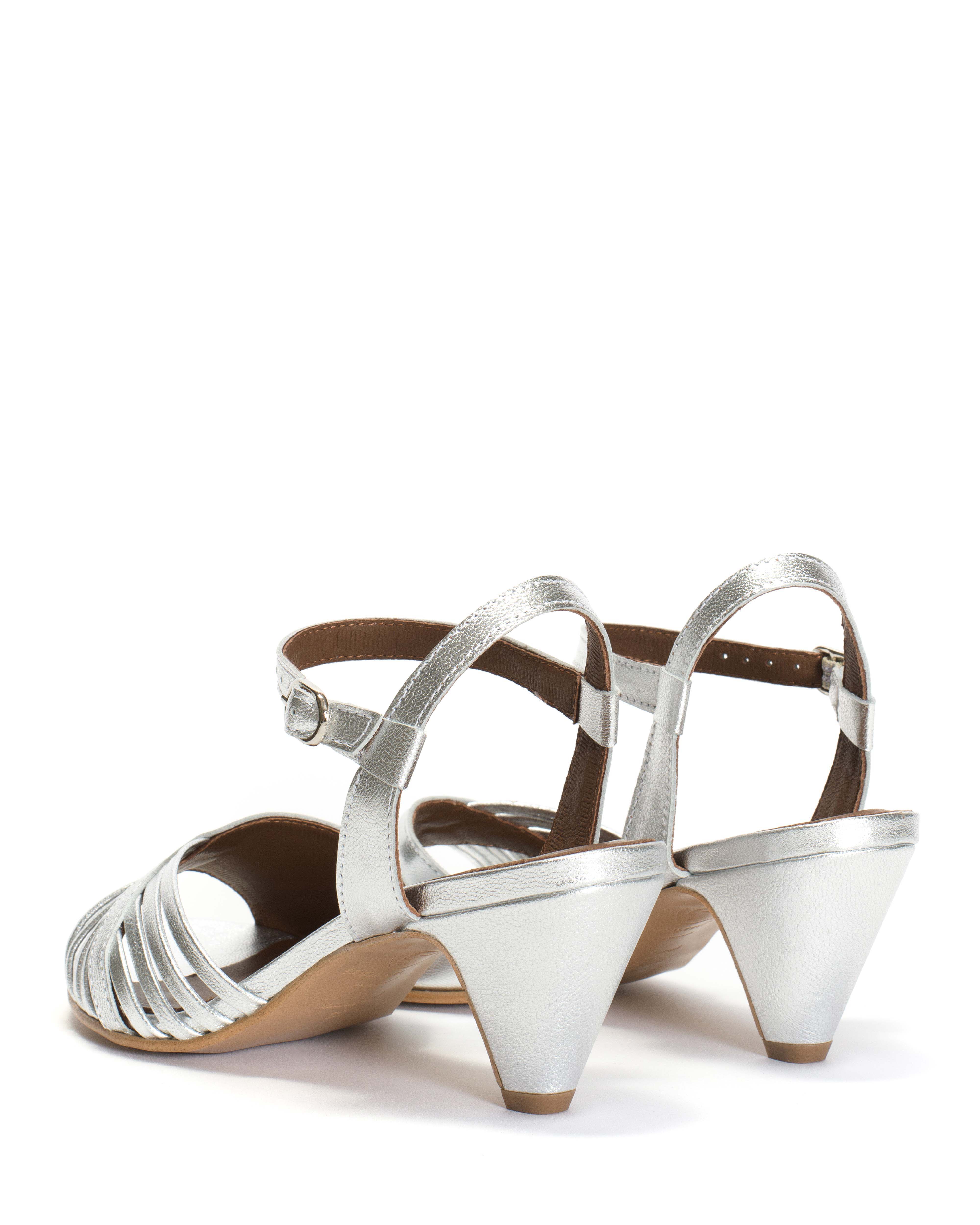 Hermine 50 stiletto Metallic goat Silver - Image 5