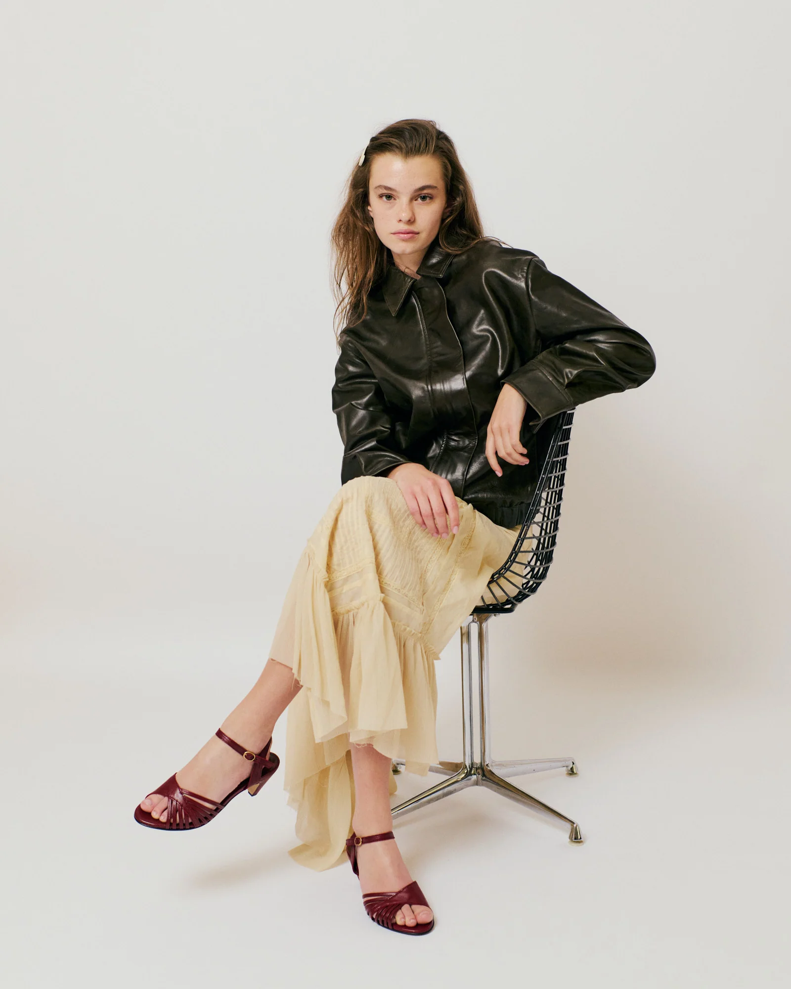 Hermine 50 stiletto Shiny lamb Pomegranate - Image 3