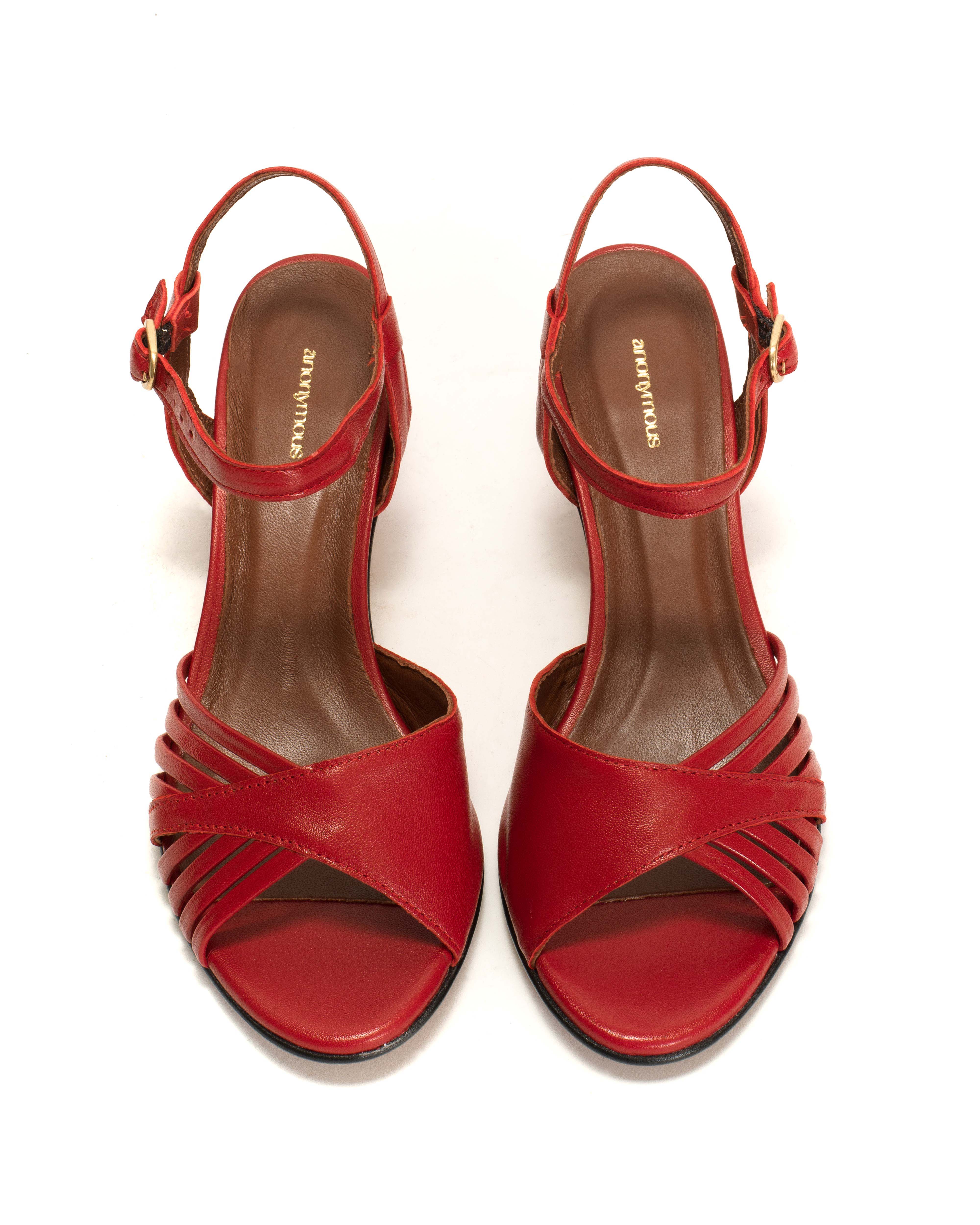 Hermine 50 stiletto Shiny lamb Ruby red - Image 4