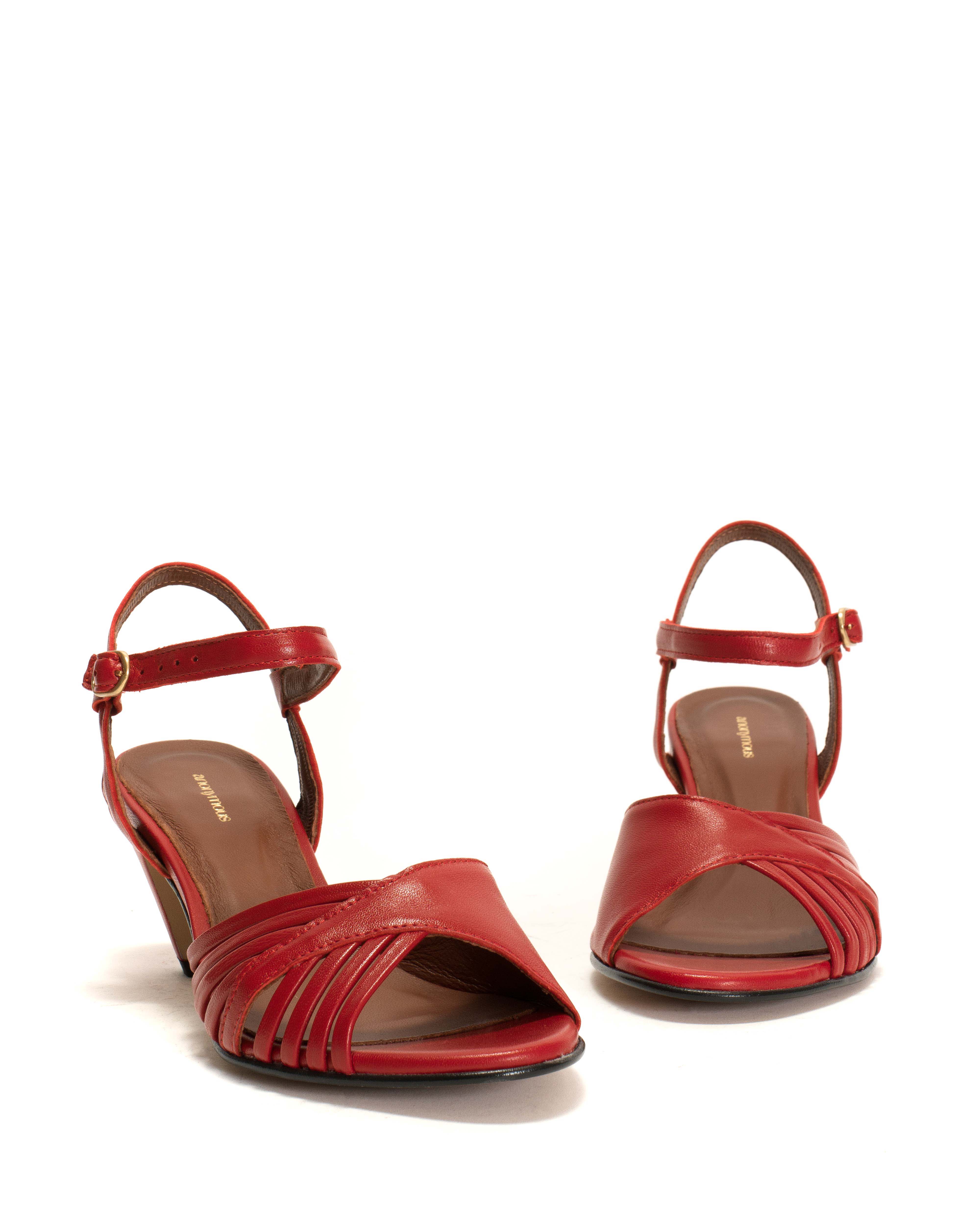 Hermine 50 stiletto Shiny lamb Ruby red - Image 6
