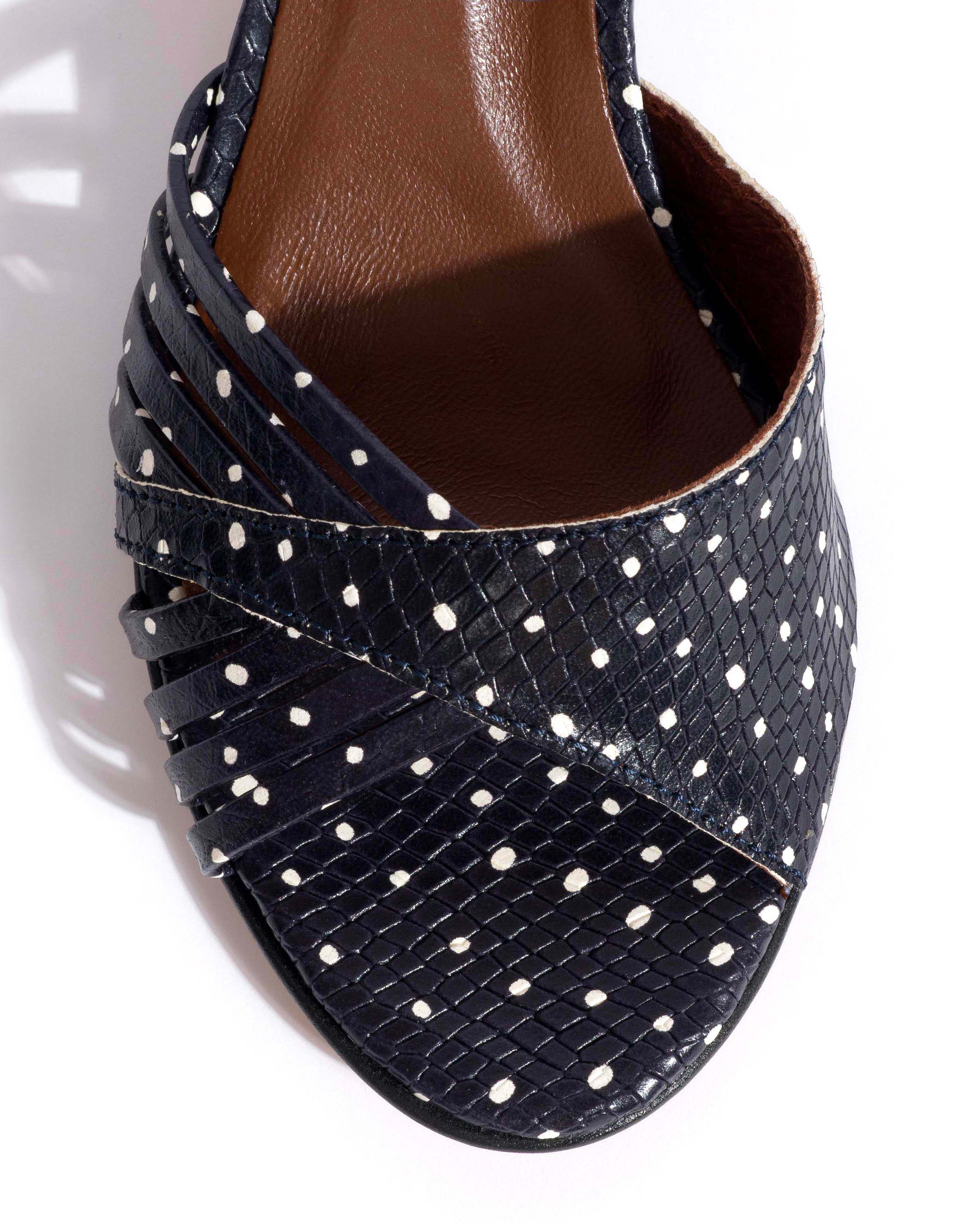 Hermine 50 stiletto Spotted snake calf Midnight blue - Image 5