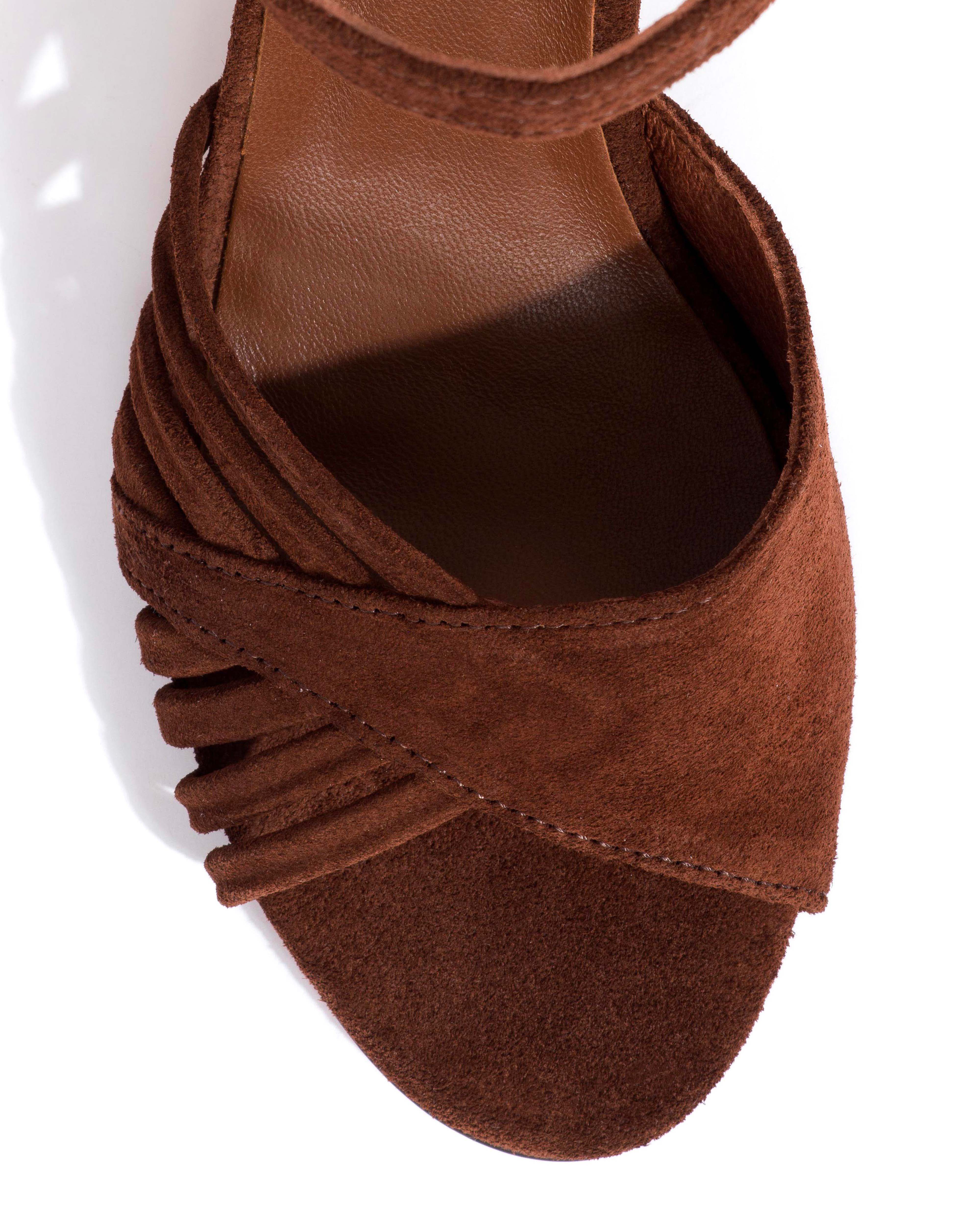 Hermine 75 Calf suede Chocolate - Image 5
