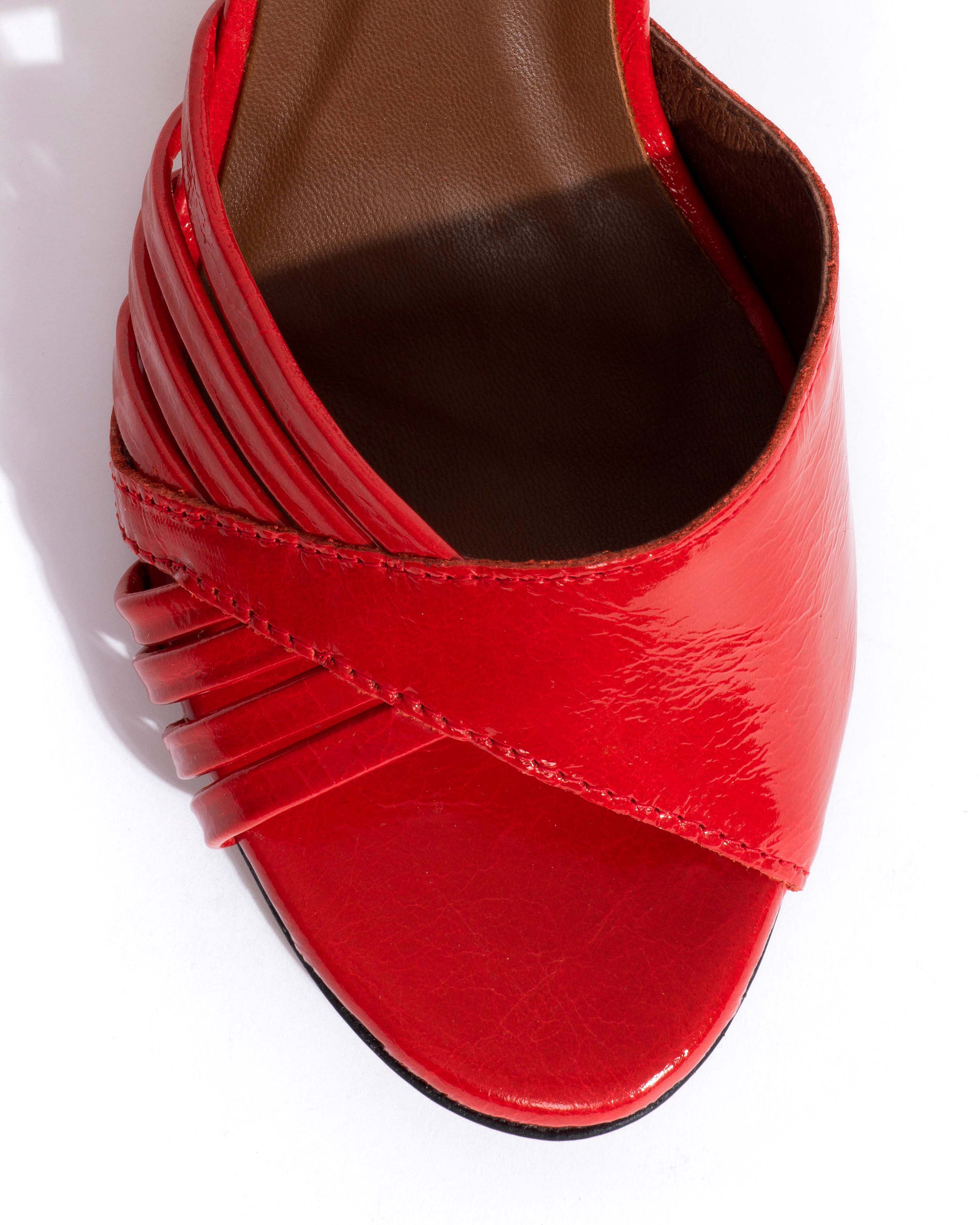 Hermine 75 Crinkled polished goat Scarlet - Image 5