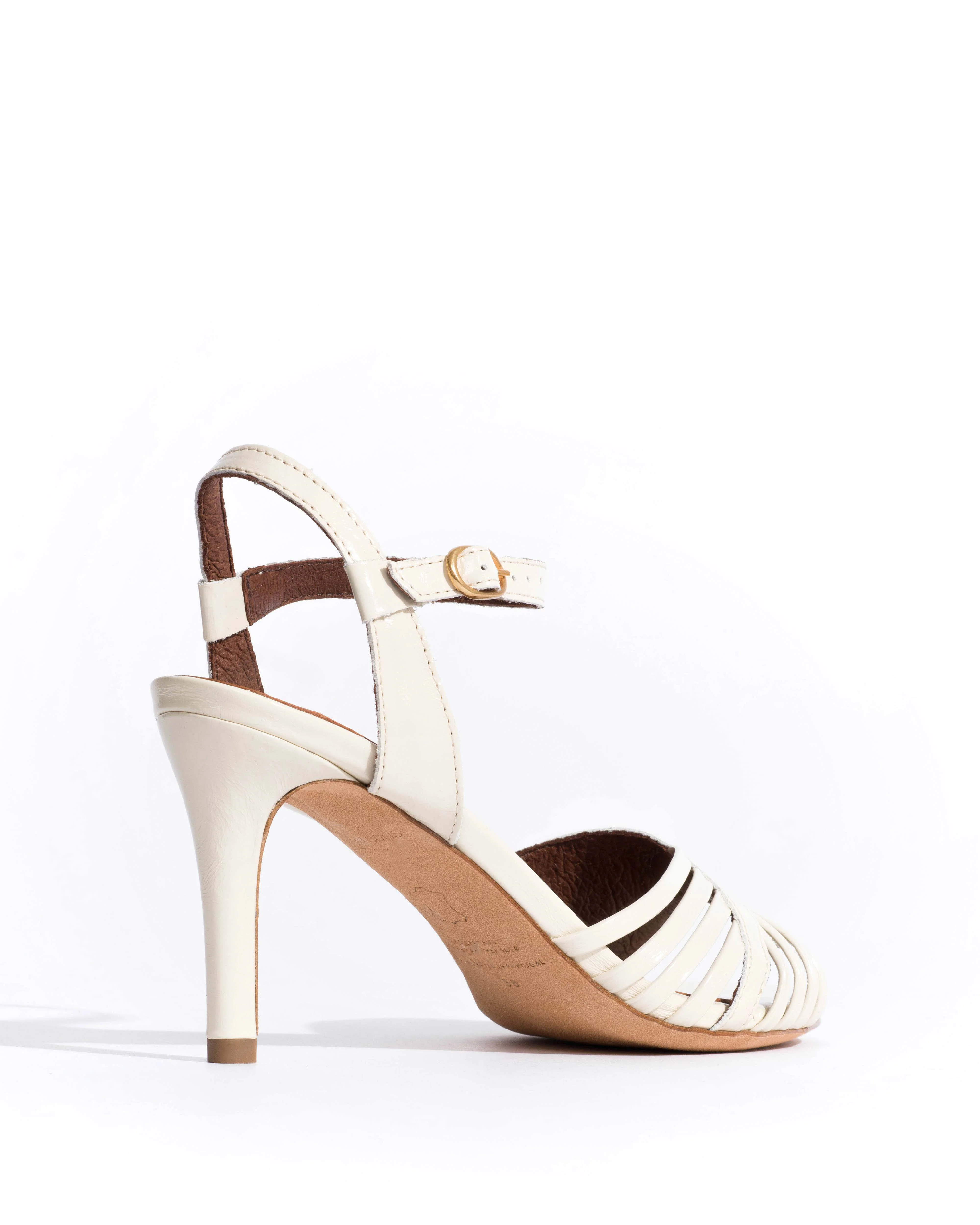 Hermine 75 Crinkled polished goat White sand - Image 3