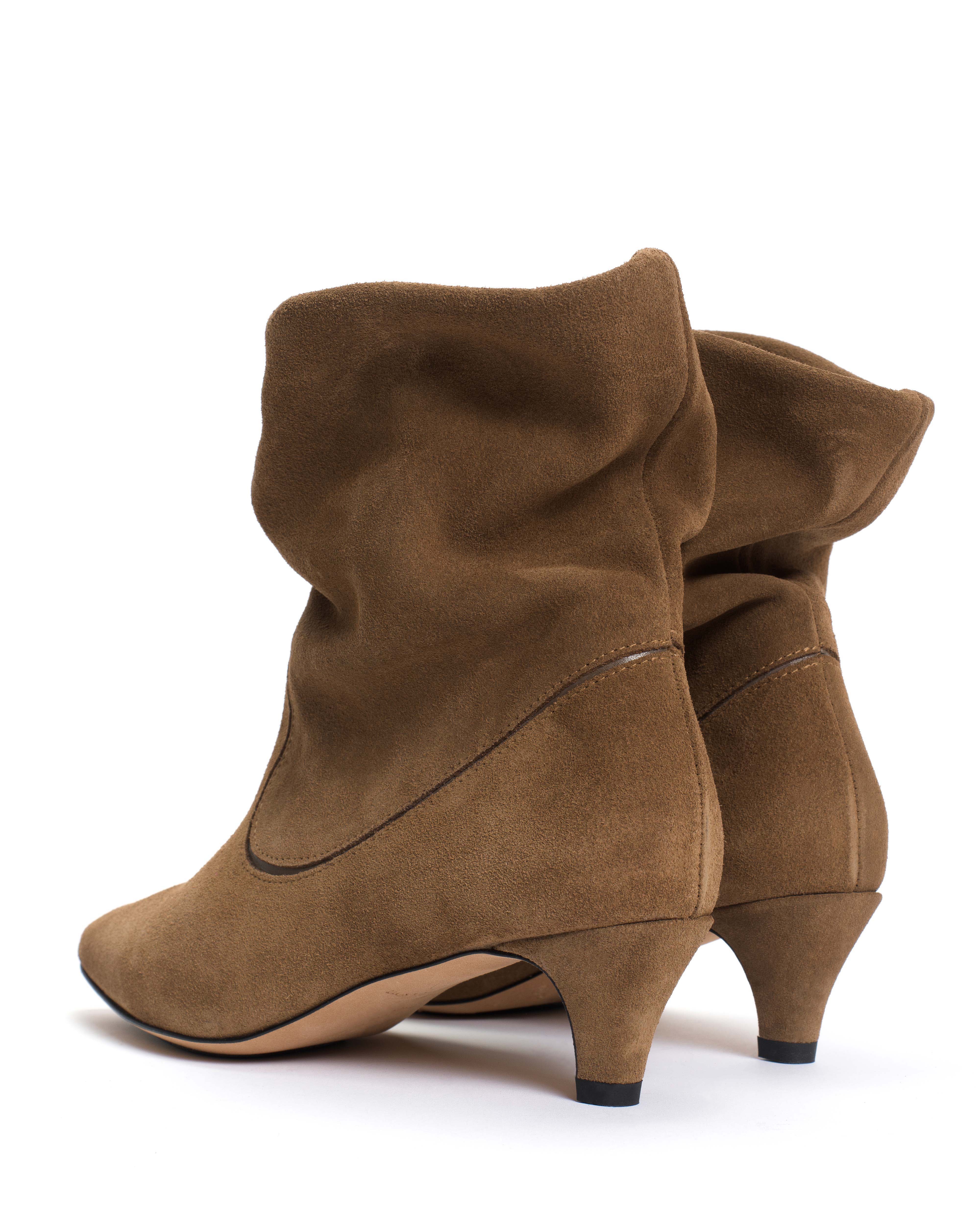 Hicha 40 stiletto Calf suede & sleek leather Cinnamon & dark taupe - Image 4