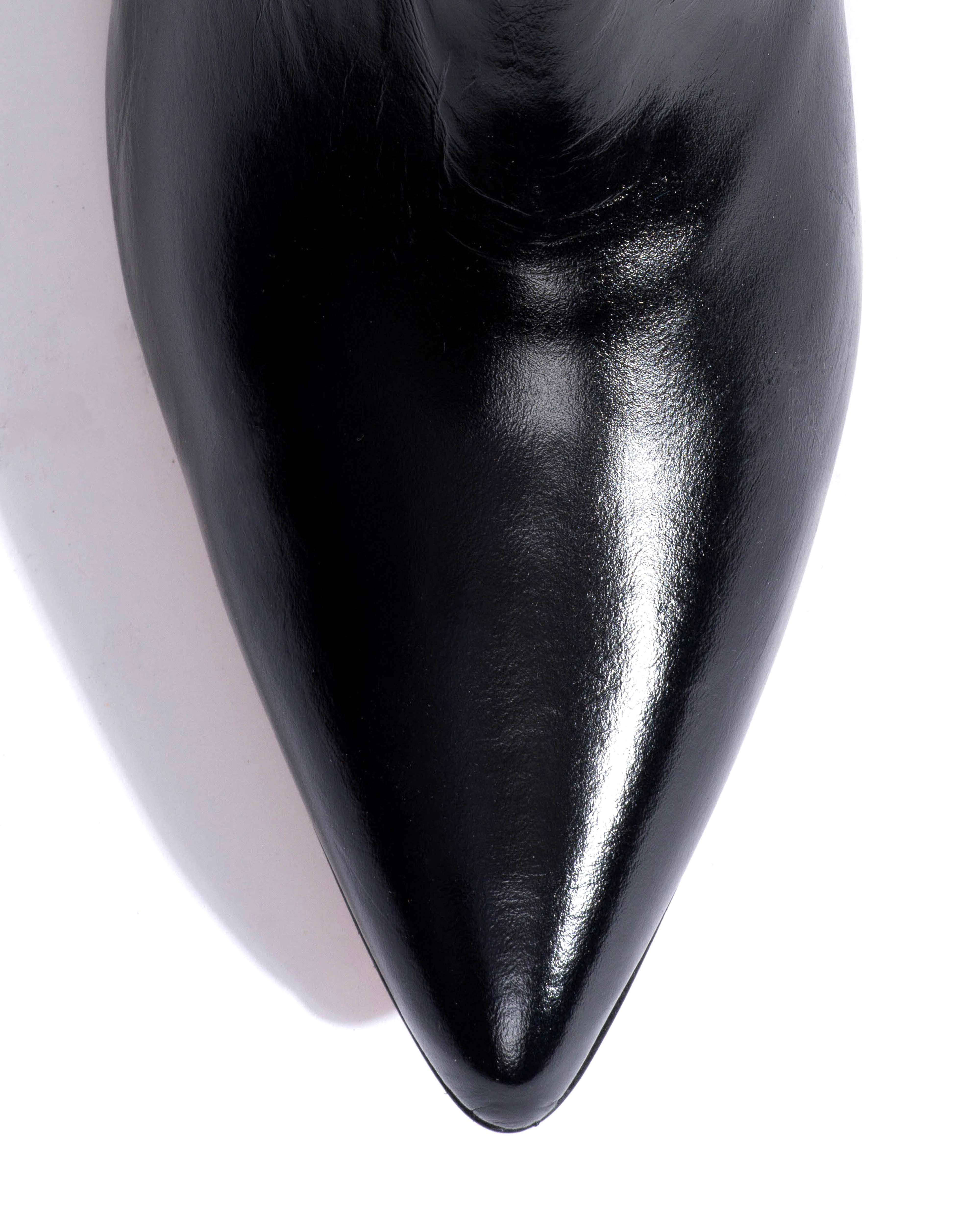 Hicha 40 stiletto Crinkled soft calf & suede leather Black - Image 5