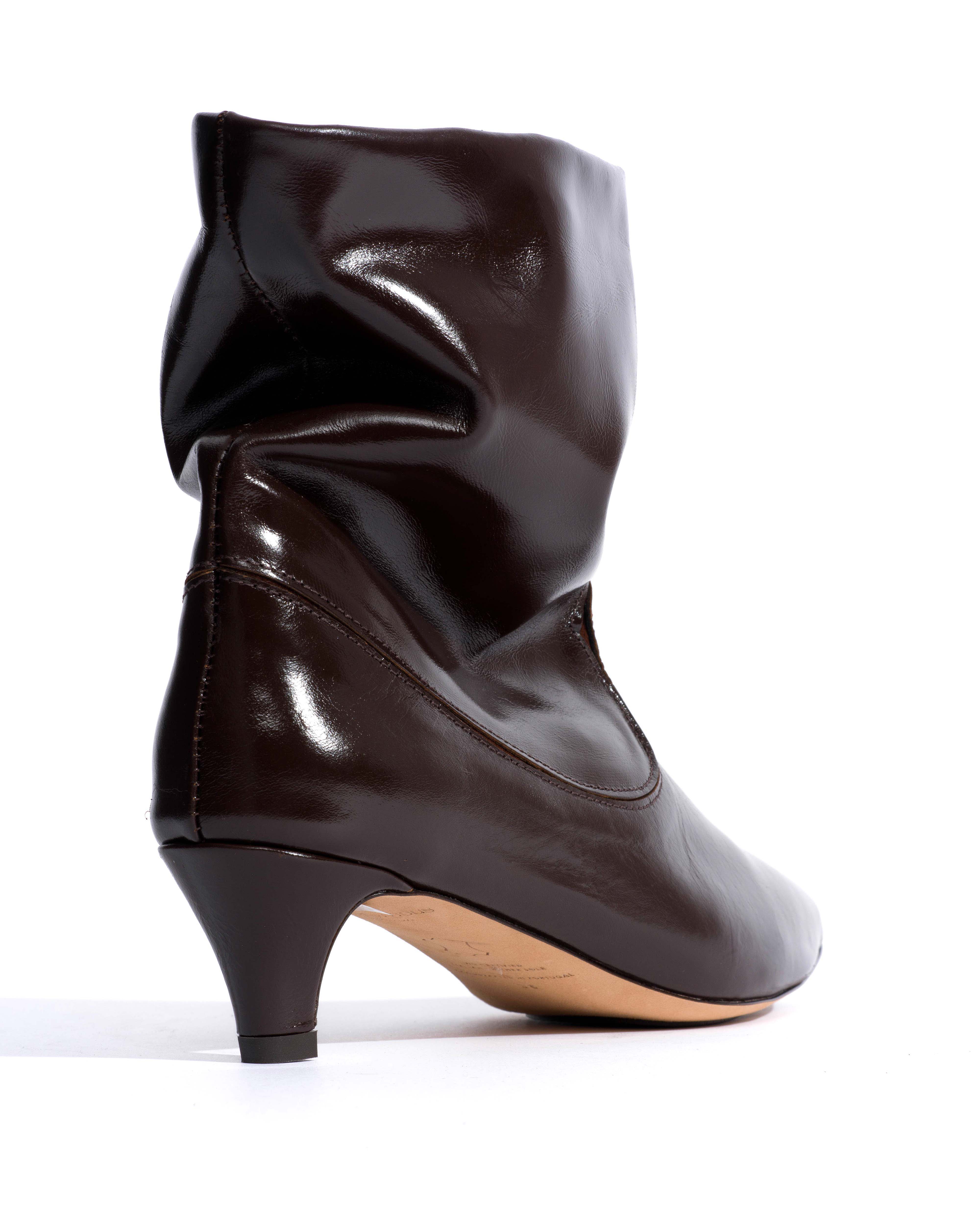 Hicha 40 stiletto Crinkled soft calf & suede leather Espresso brown & chocolate brown - Image 3