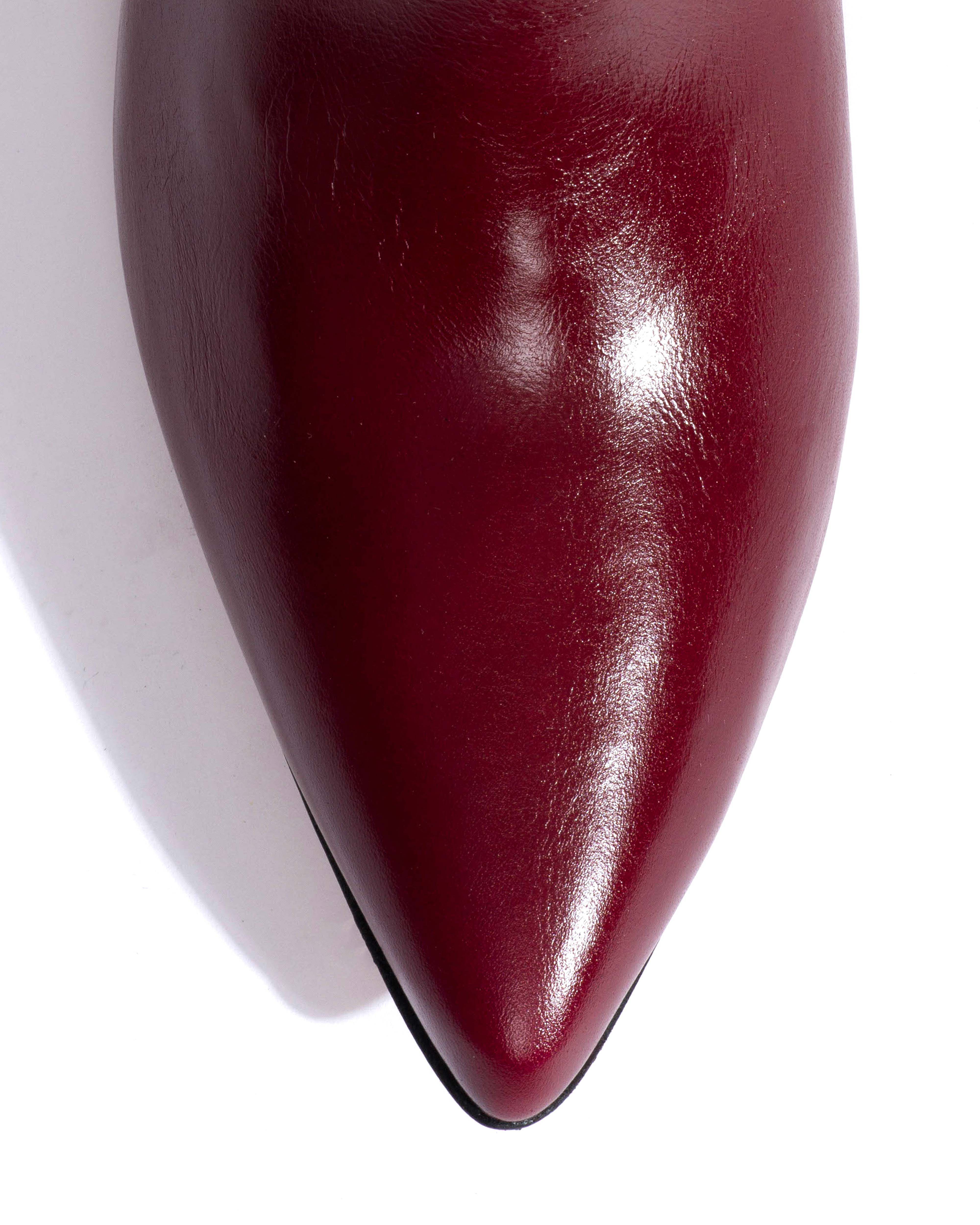 Hicha 40 stiletto Crinkled soft calf & suede leather Pomegranate - Image 5
