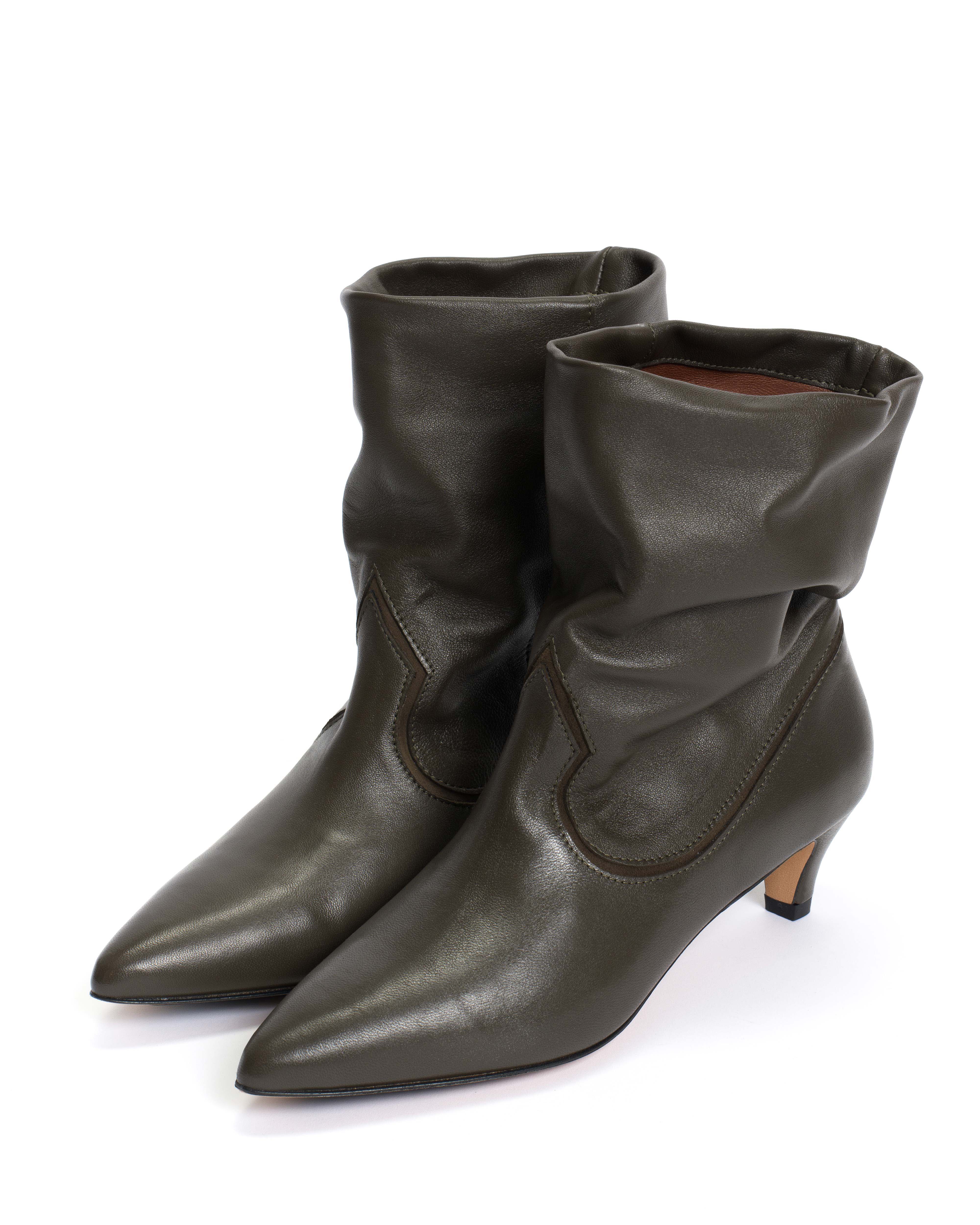 Hicha 40 stiletto Silky calf Moss green - Image 2