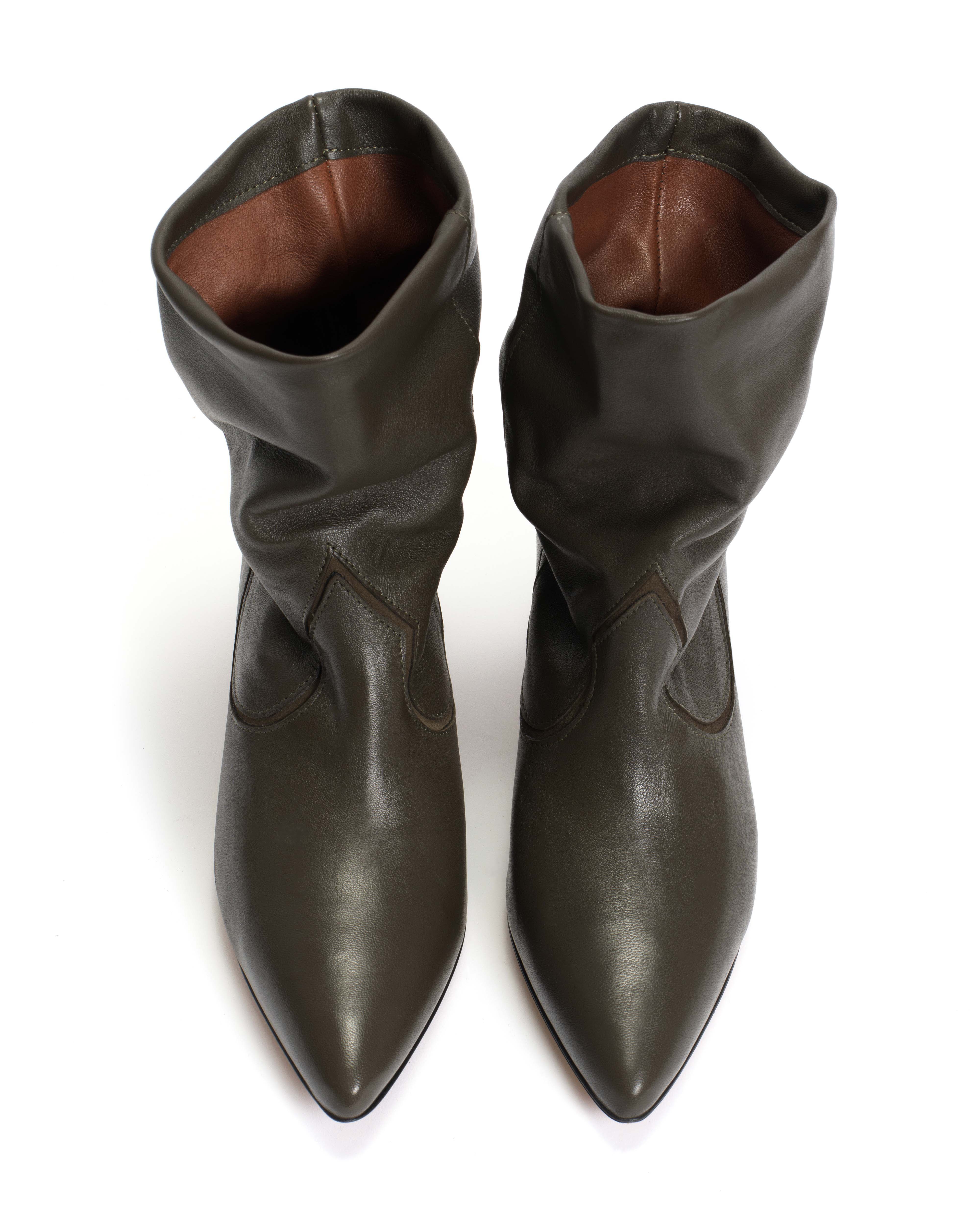 Hicha 40 stiletto Silky calf Moss green - Image 3