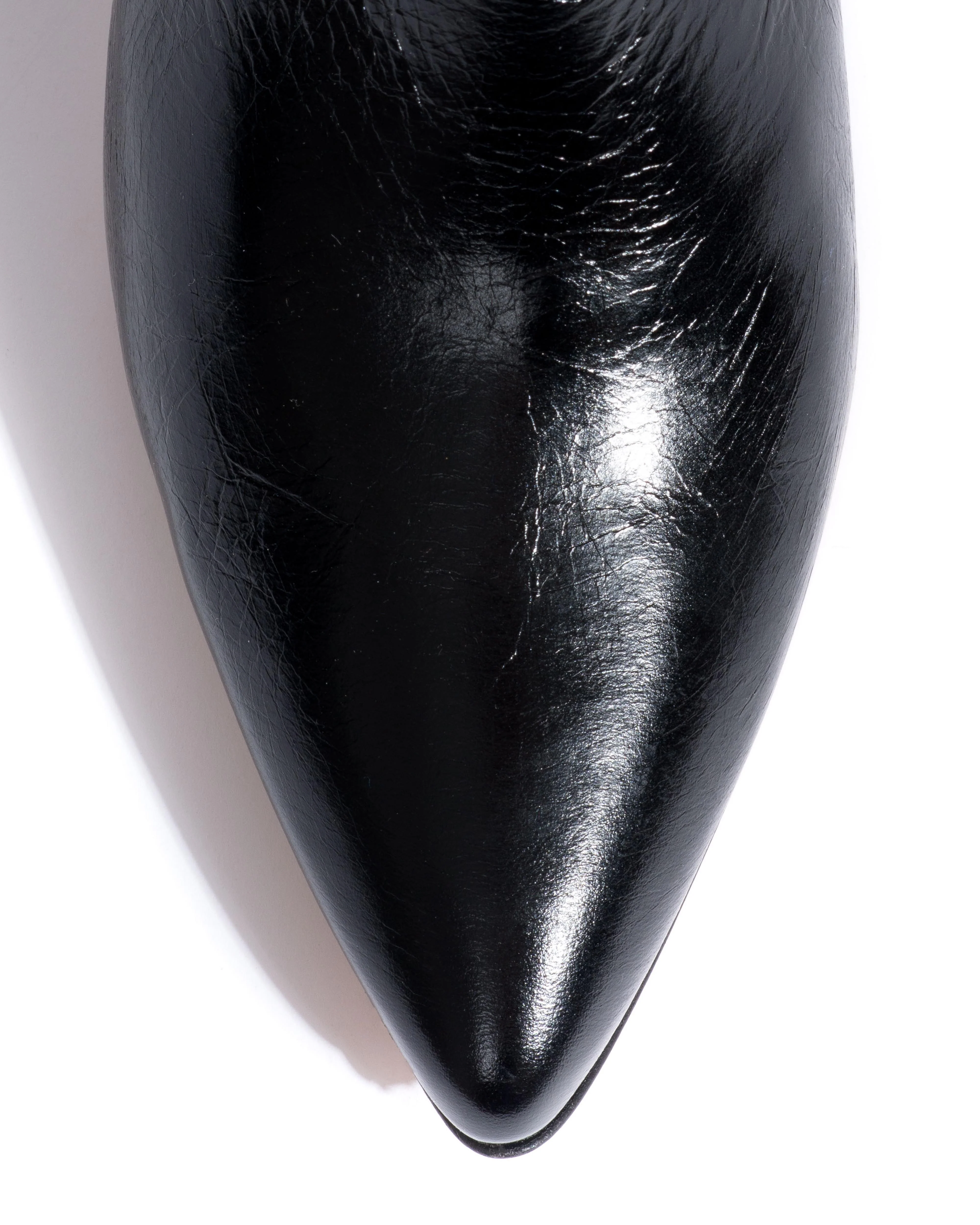 Hillerie 40 stiletto Crinkled soft calf & suede leather Black - Image 5