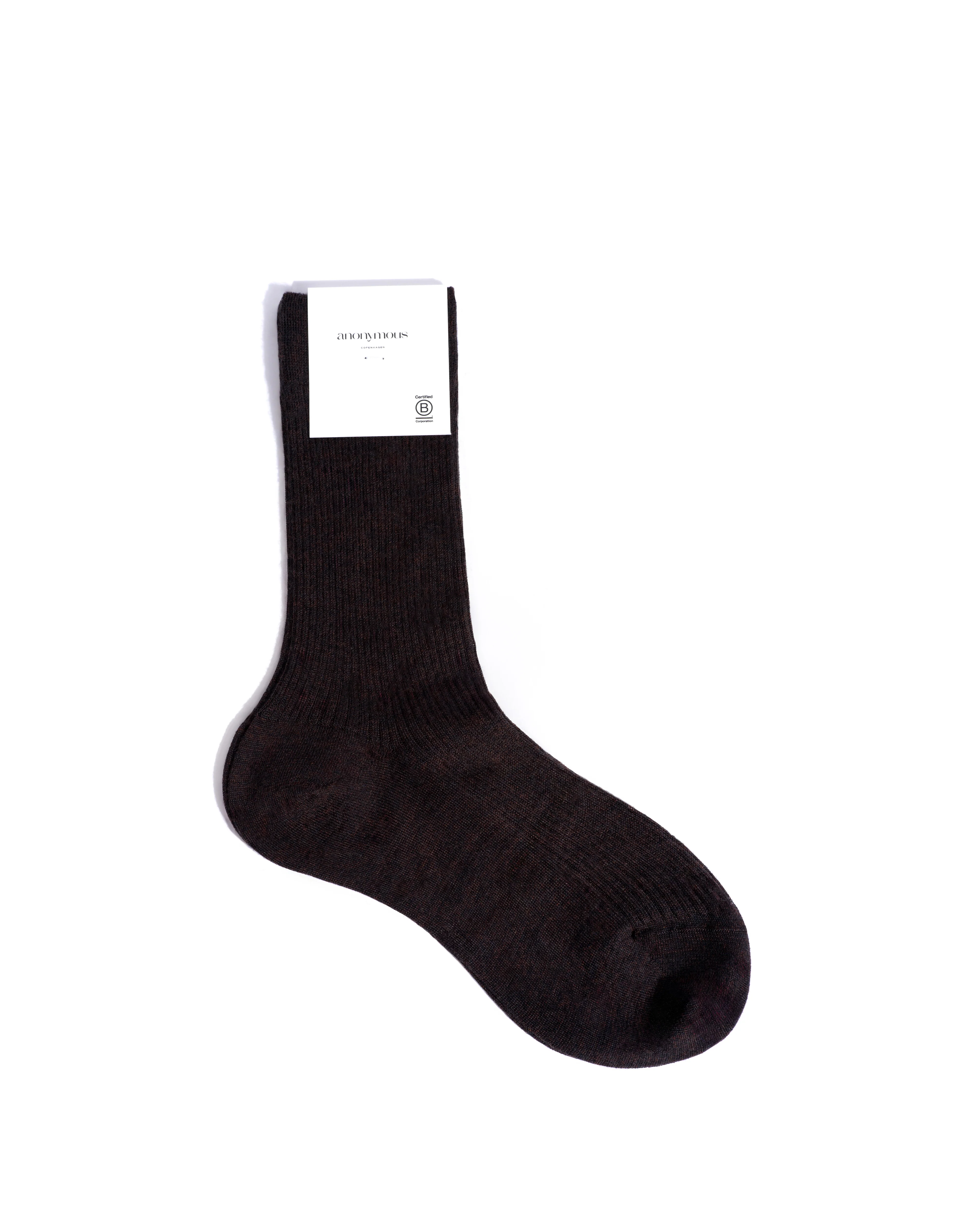 Ines silk cashmere socks 30% silk 70% cashmere Chocolate - Image 4