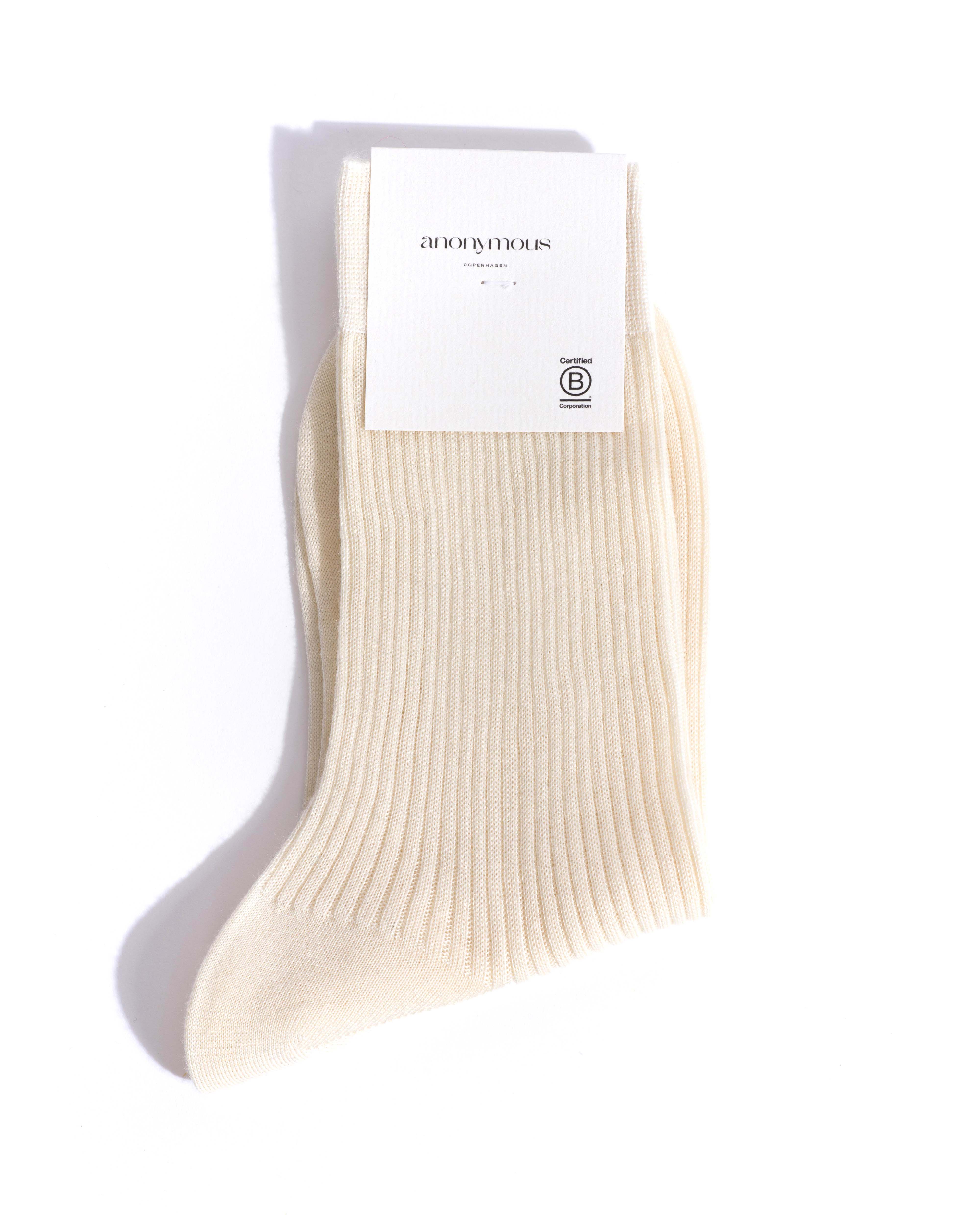 Ines silk cashmere socks 30% silk 70% cashmere Cream - Image 3