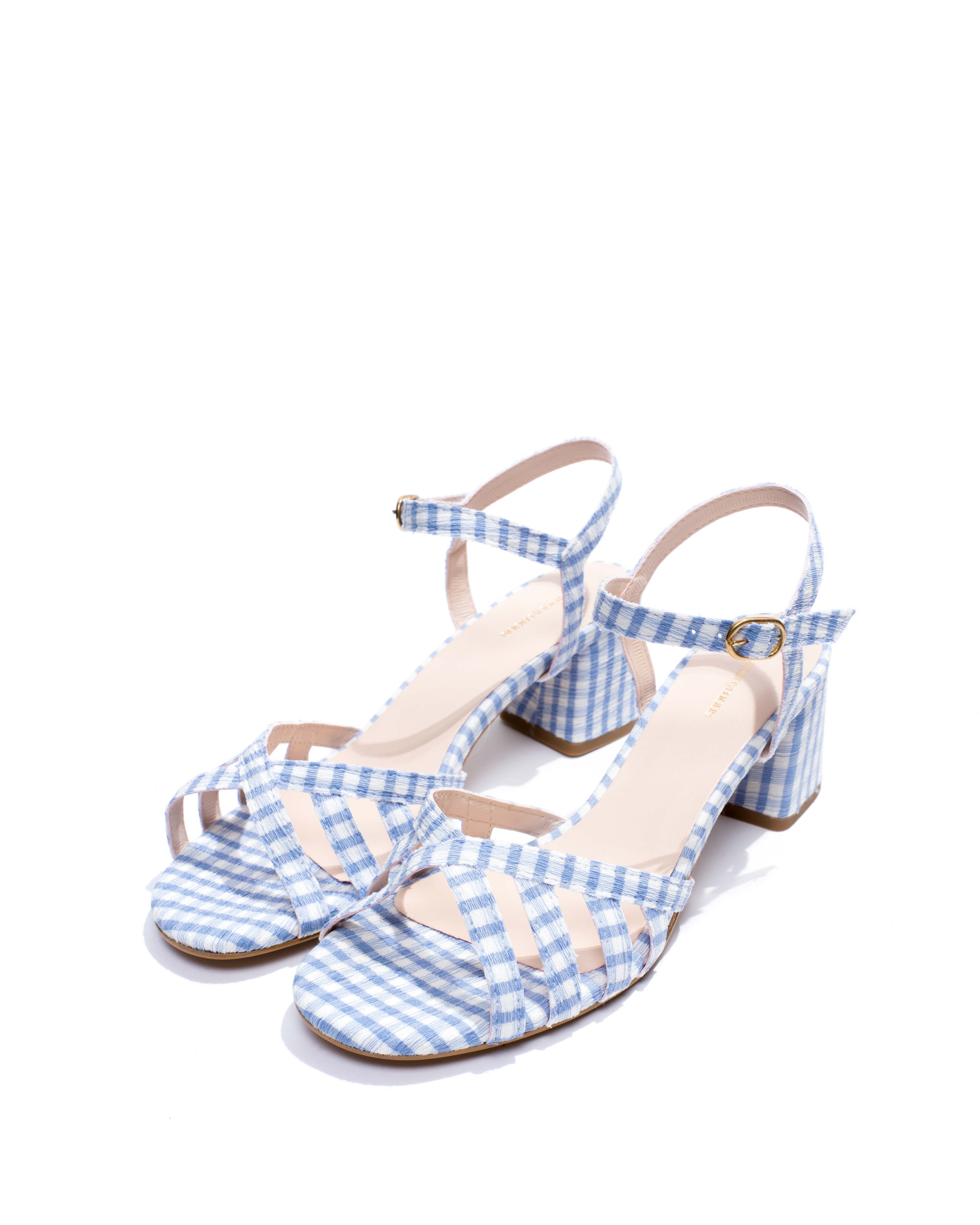 Issi 55 Pleated gingham vegan Bubble blue - Image 2