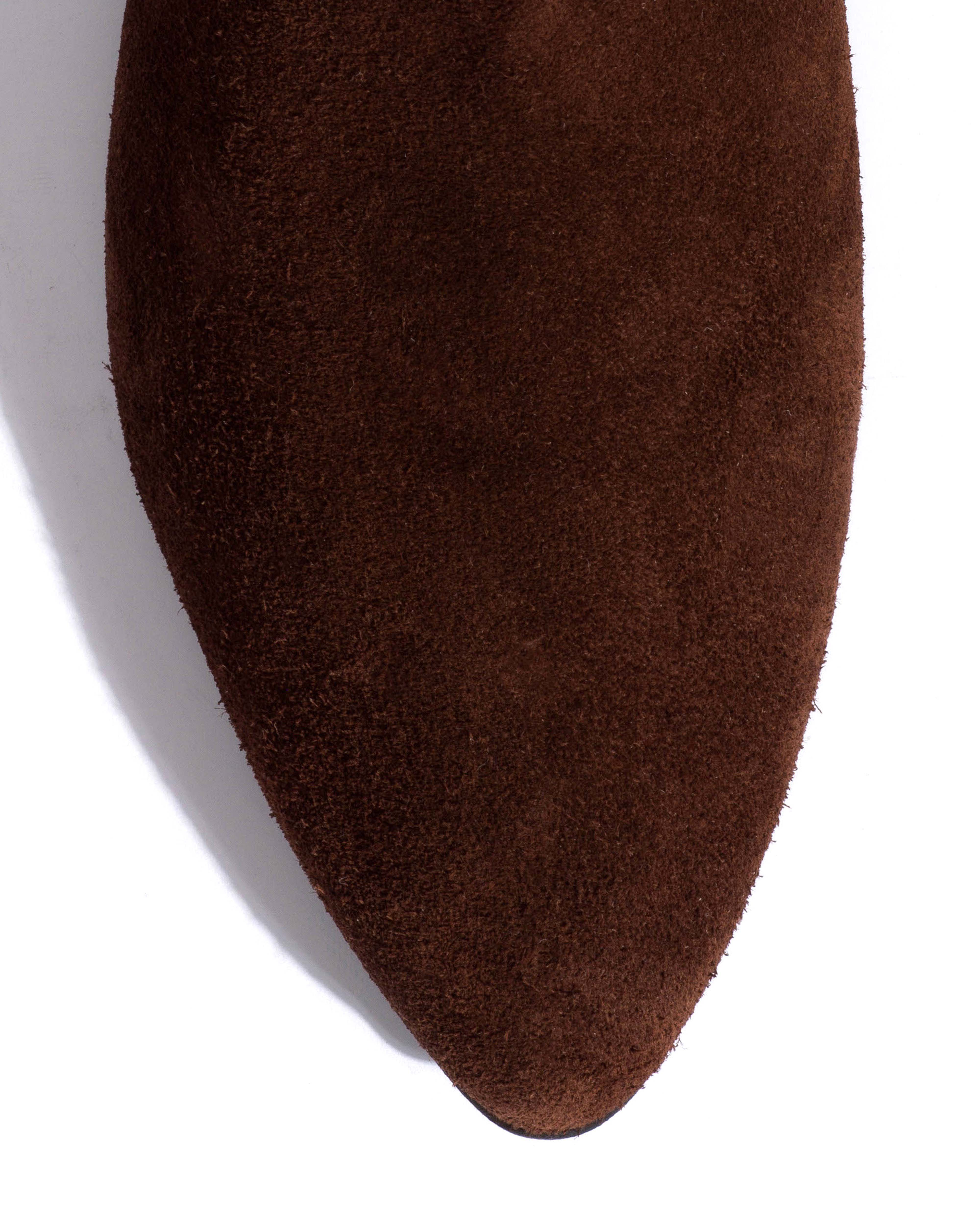 Jadah 20 Calf suede & sleek leather Chocolate - Image 6