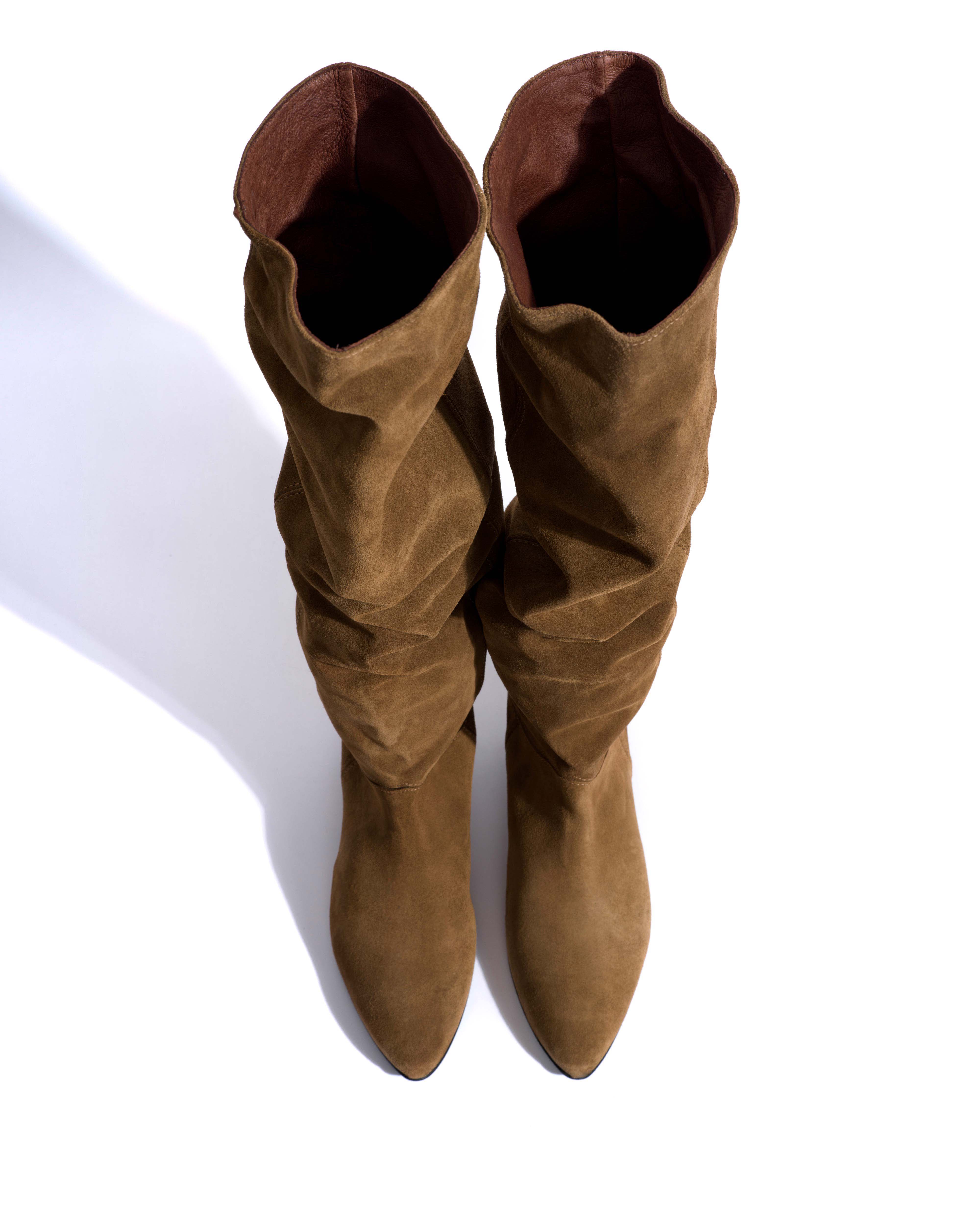 Jadah 20 Calf suede & sleek leather Cinnamon & dark taupe - Image 4