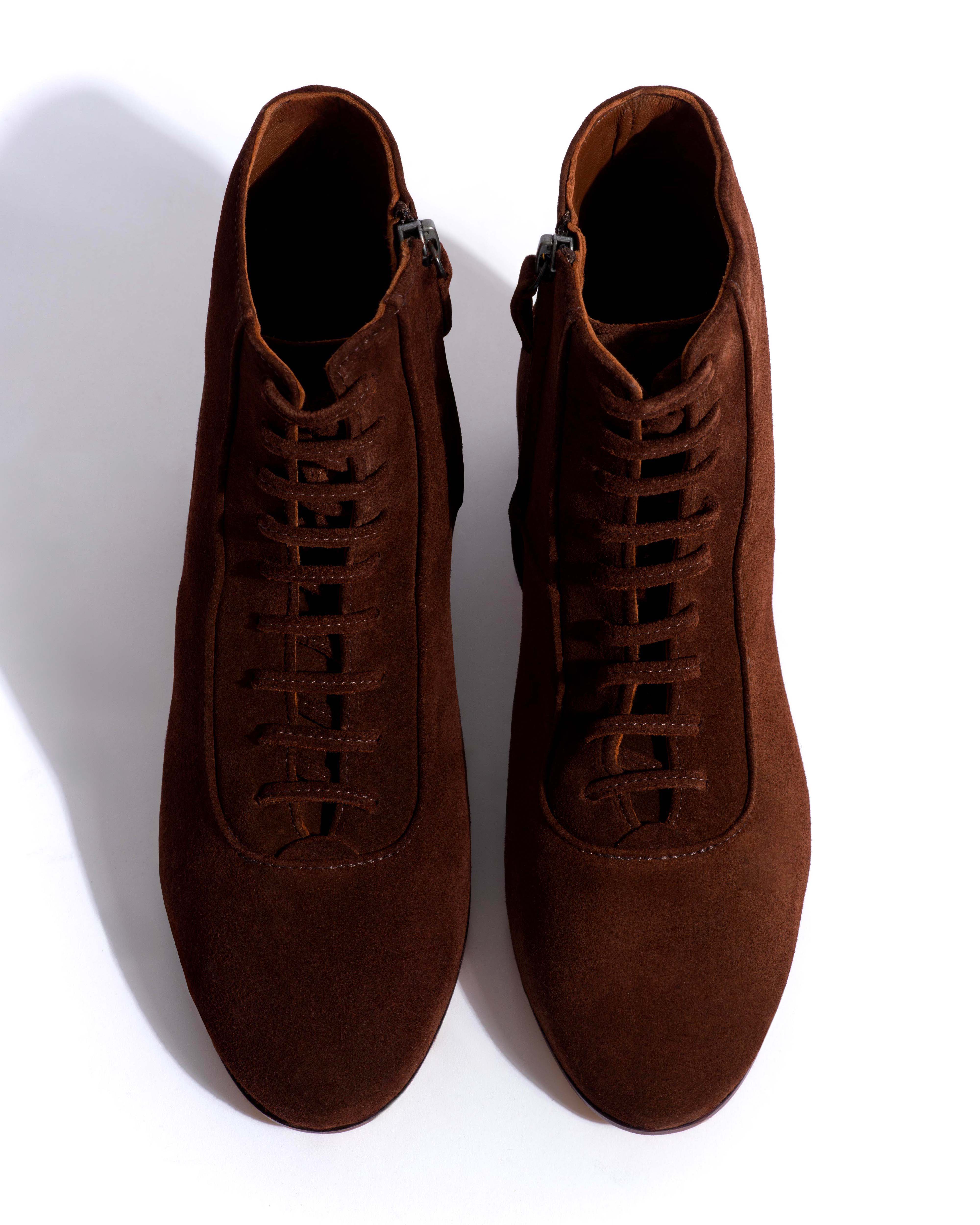 Janie 40 Calf suede Chocolate - Image 4