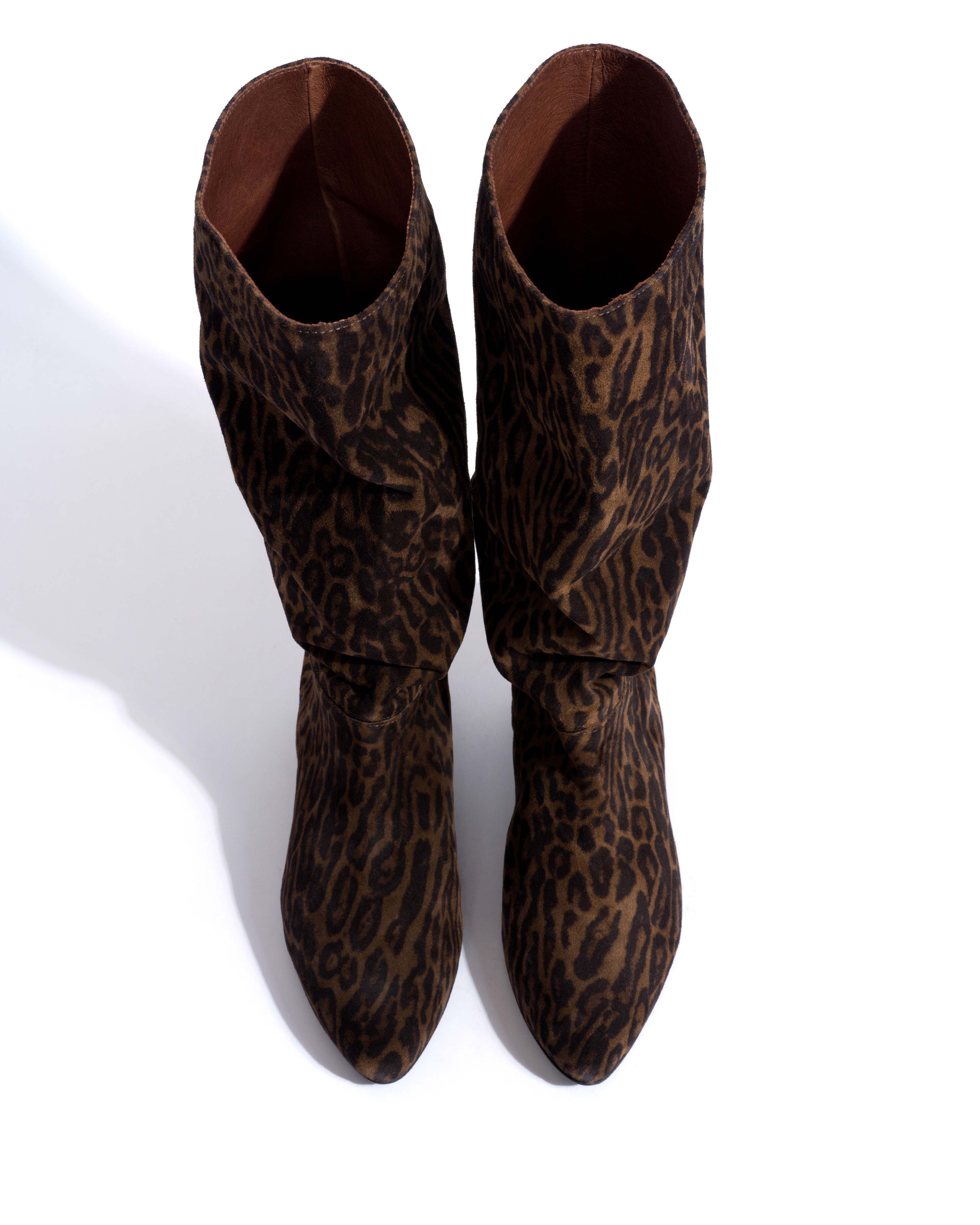 Jasmina 20 Calf suede print & sleek leather Jaguar & black - Image 4