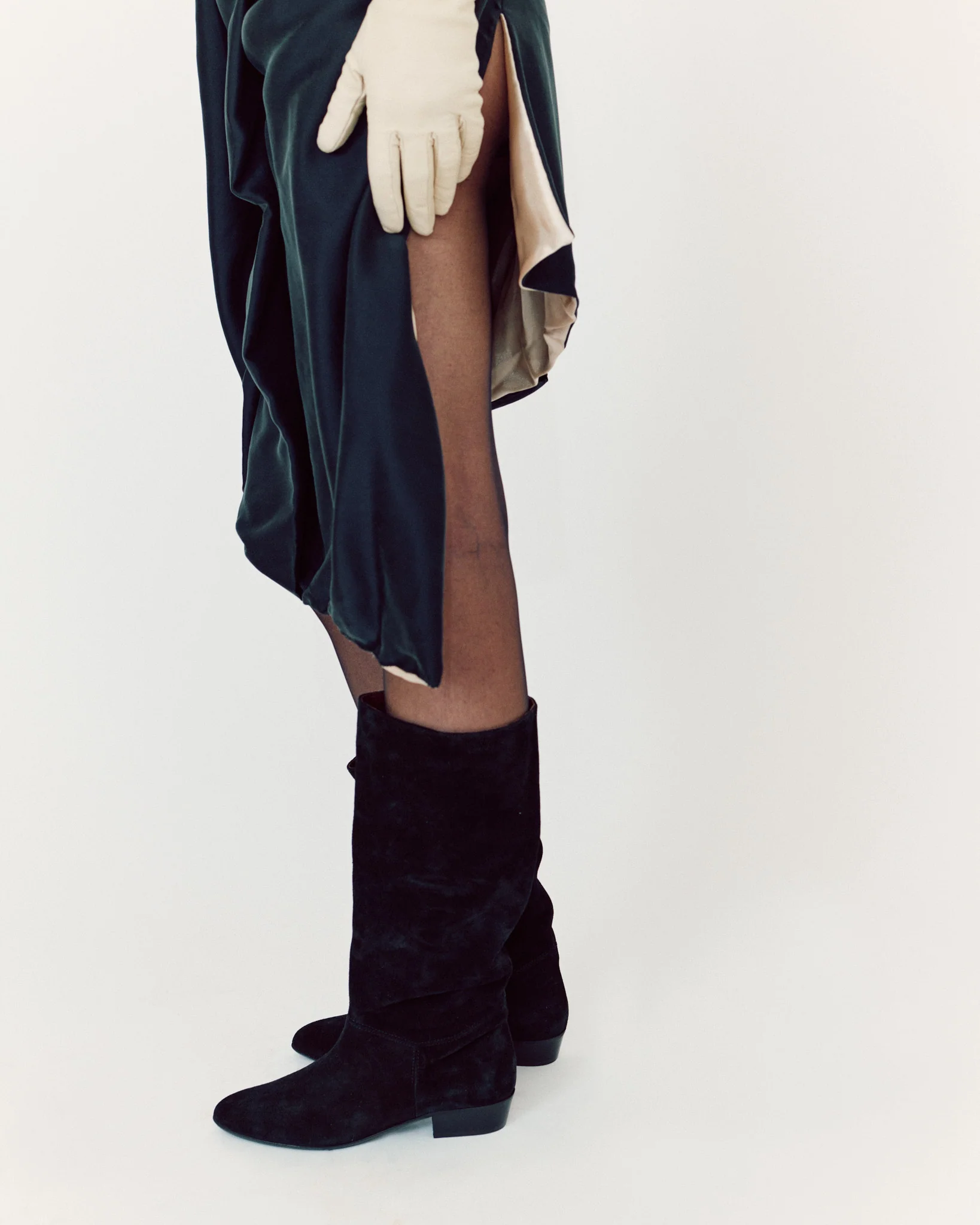 Jasmina 20 Calf suede & sleek leather Black - Image 3